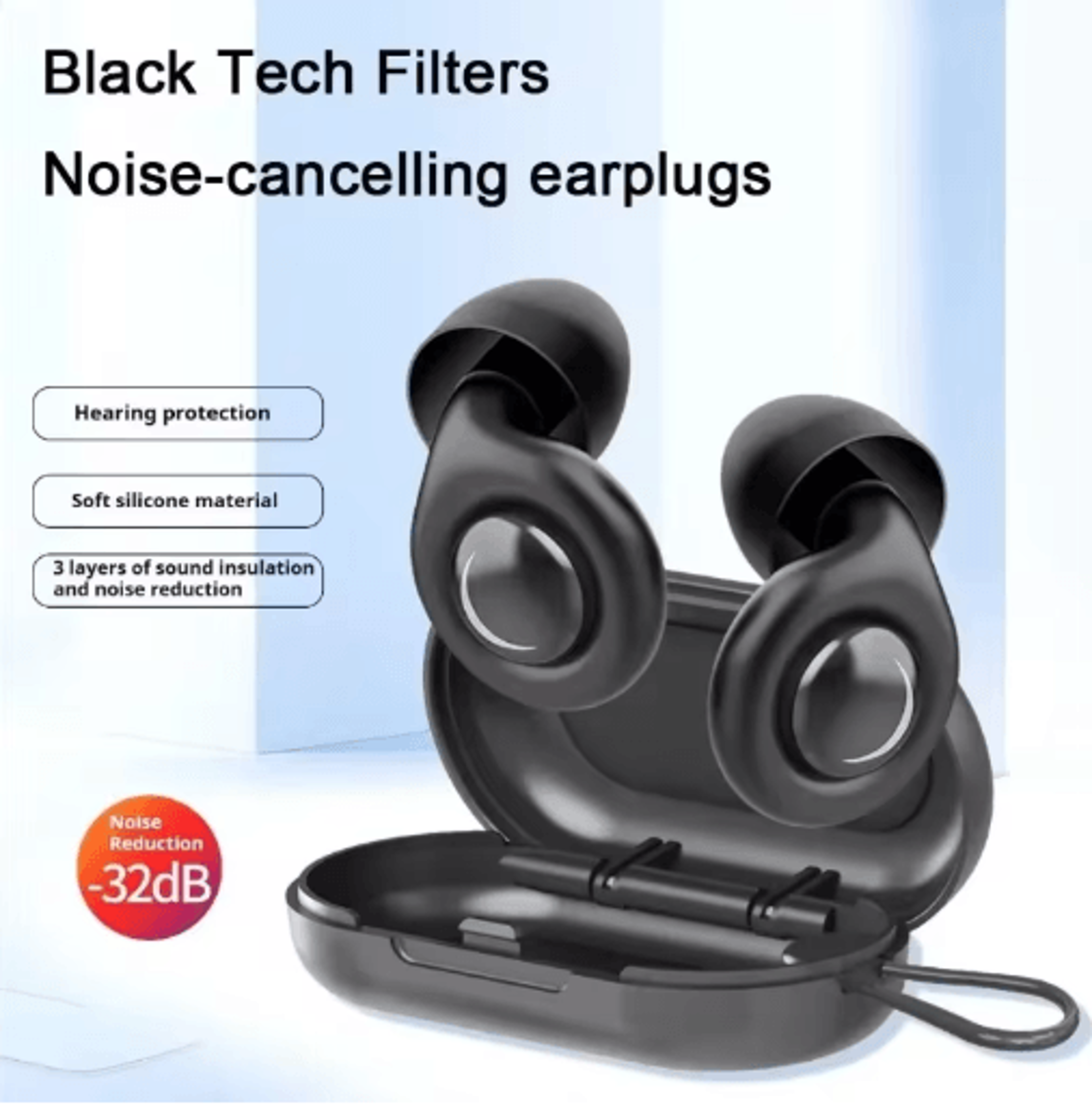 Reusable Silicone Ear Plugs NoiseReducing Earplugs For Sleep  Travel 6