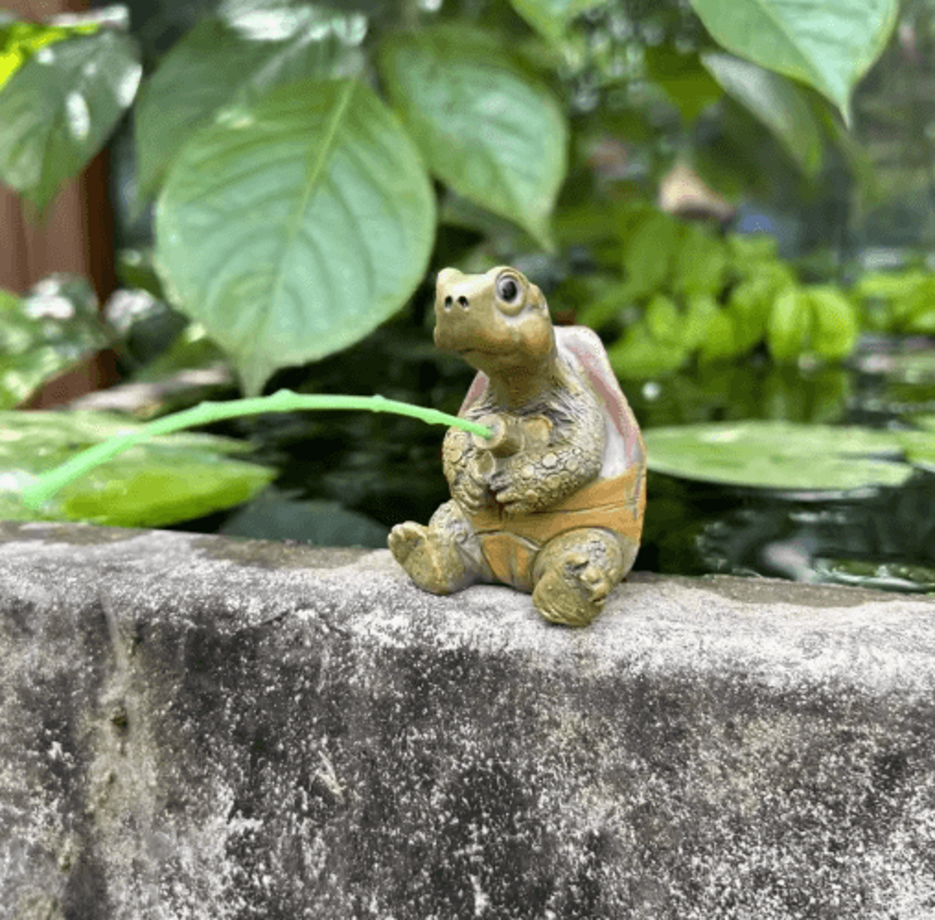 Cute Fishing Turtle Figurine  Mini Garden  Pond Ornament 3