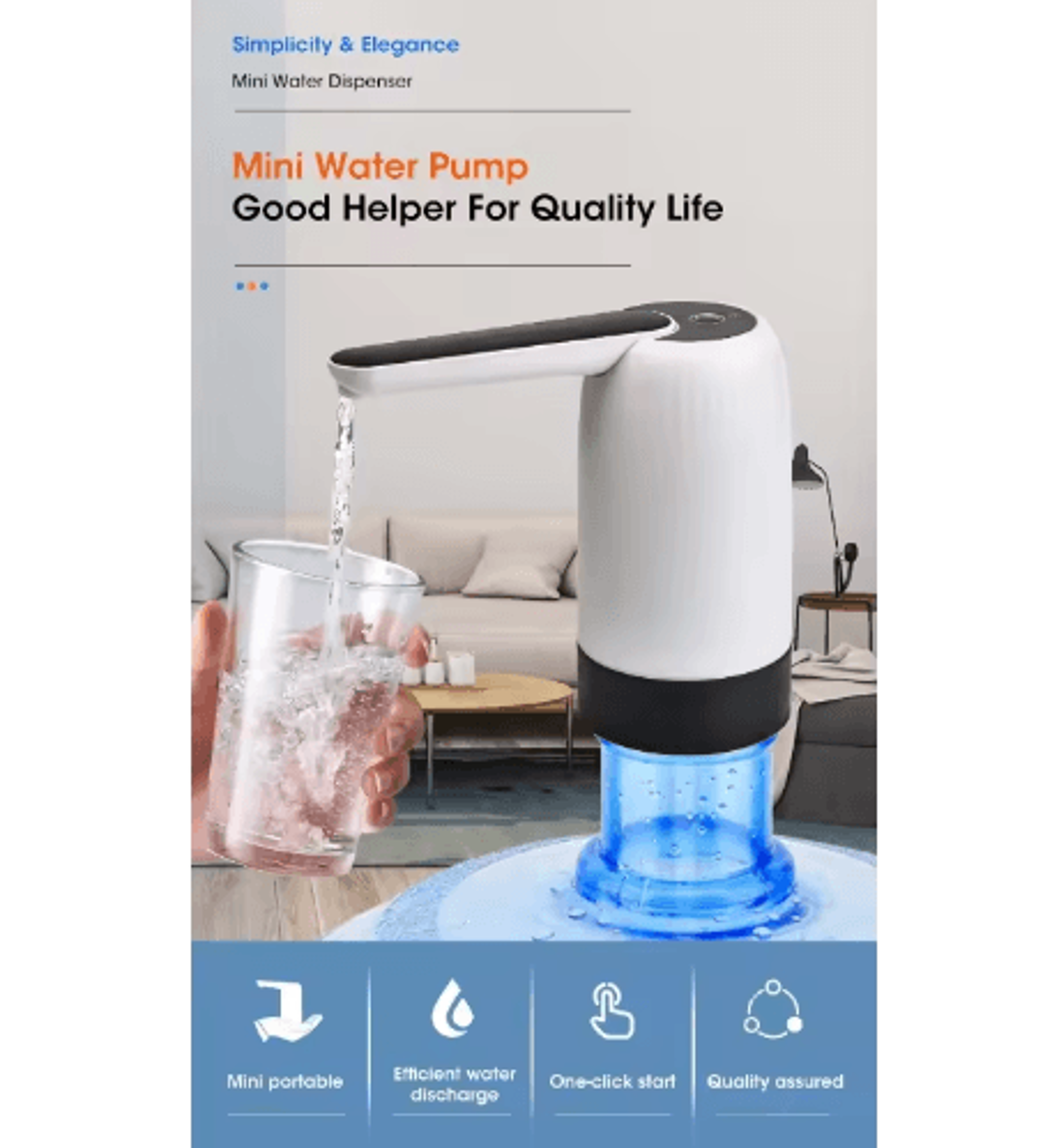 Rechargeable Automatic Water Bottle Pump  OneButton Electric Dispenser 3