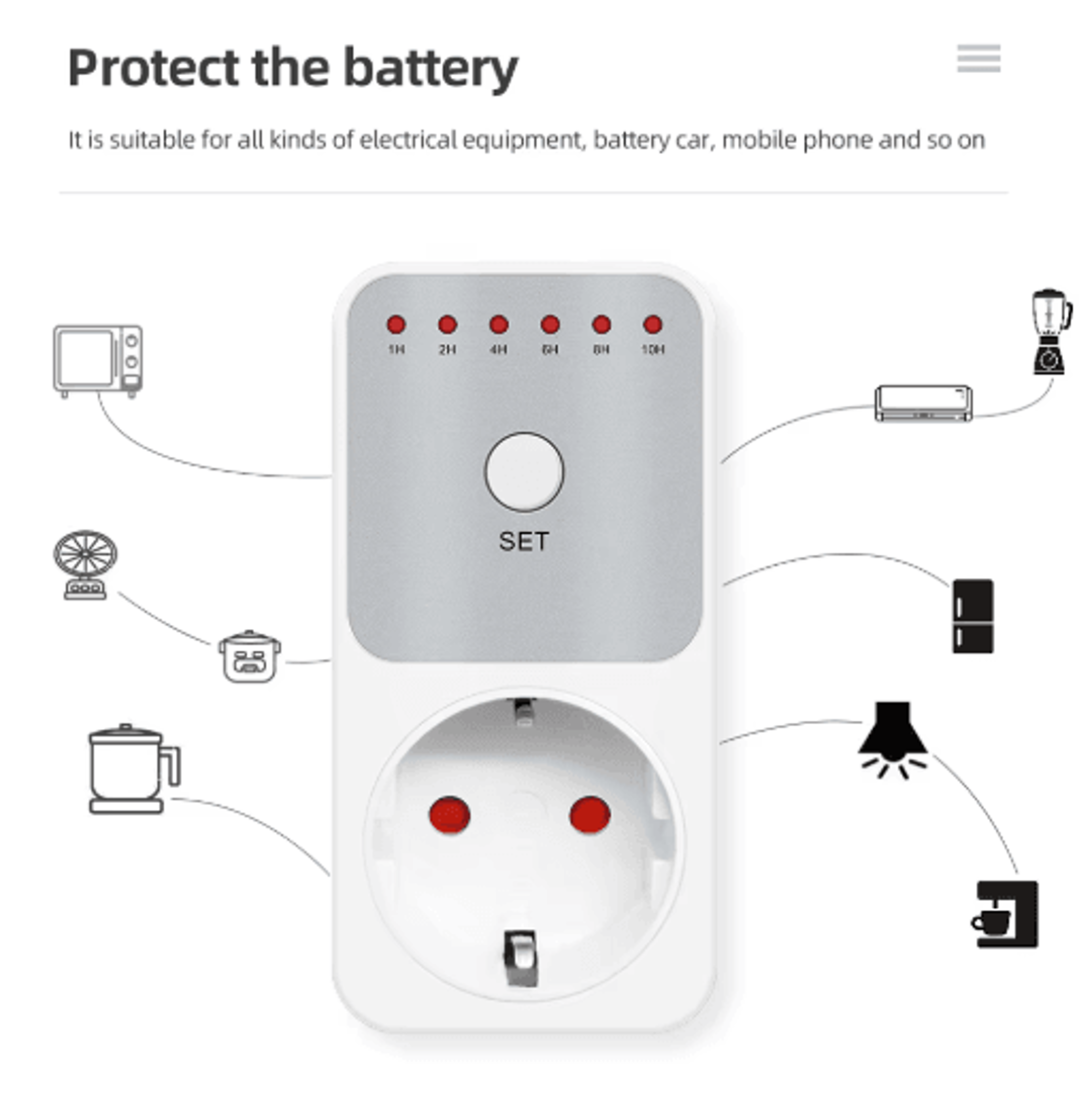 TM04 10Hour Countdown Timer Socket  Electronic PlugIn Switch 9