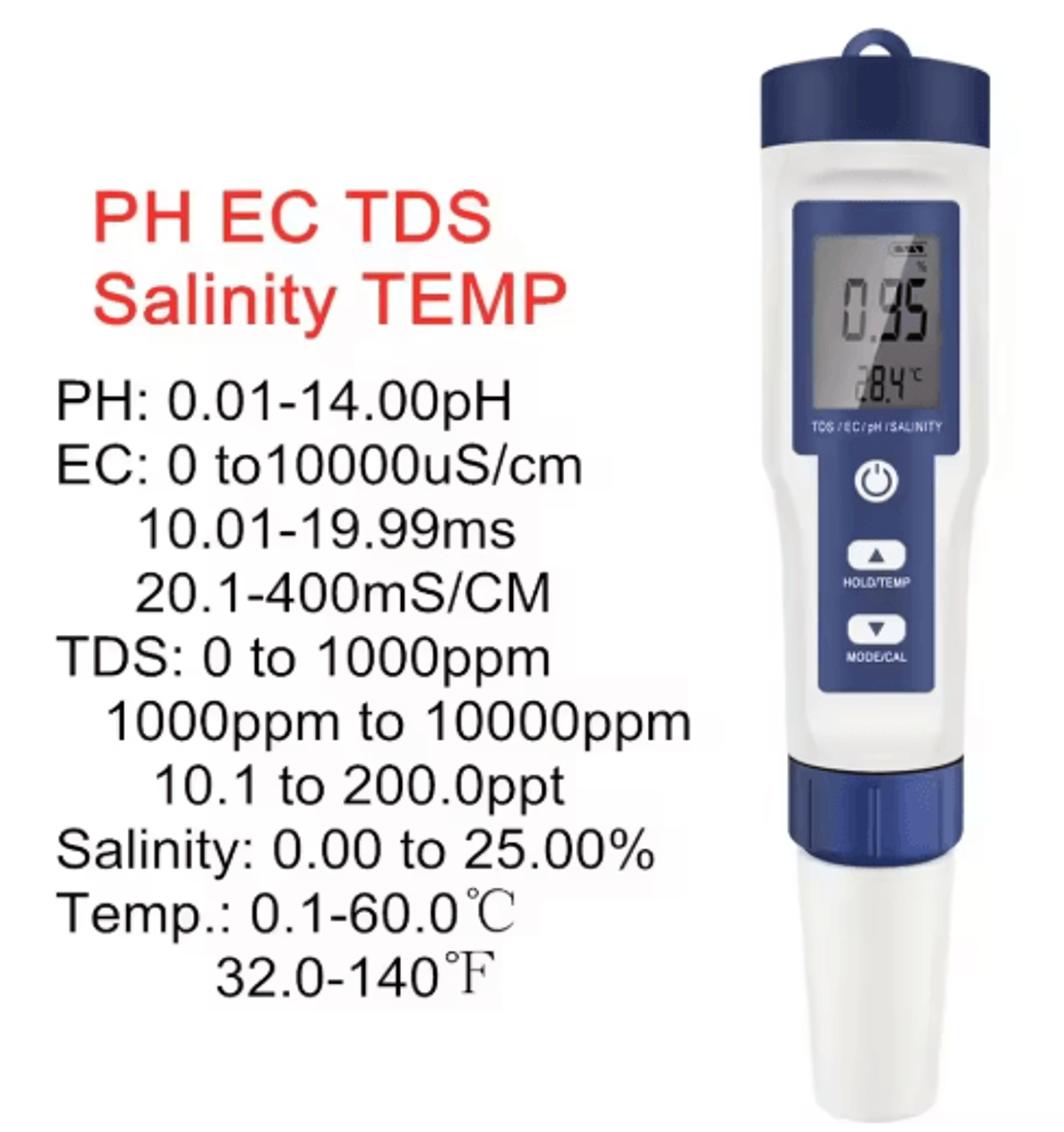 5in1 Digital PH Meter  TDS EC Salinity  Temperature Tester 2