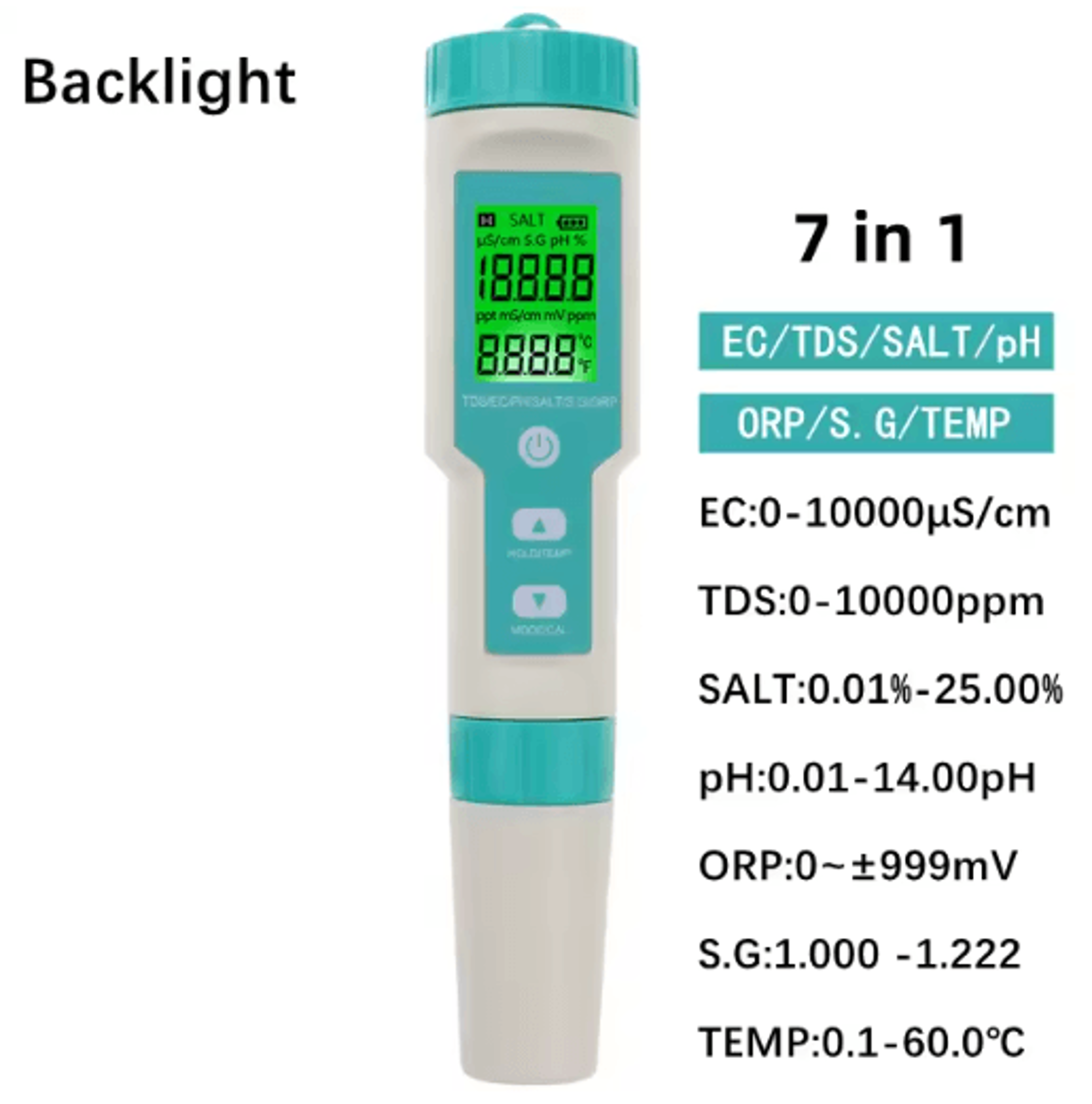 457in1 Digital PH Meter  MultiParameter Aquarium Water Tester 2