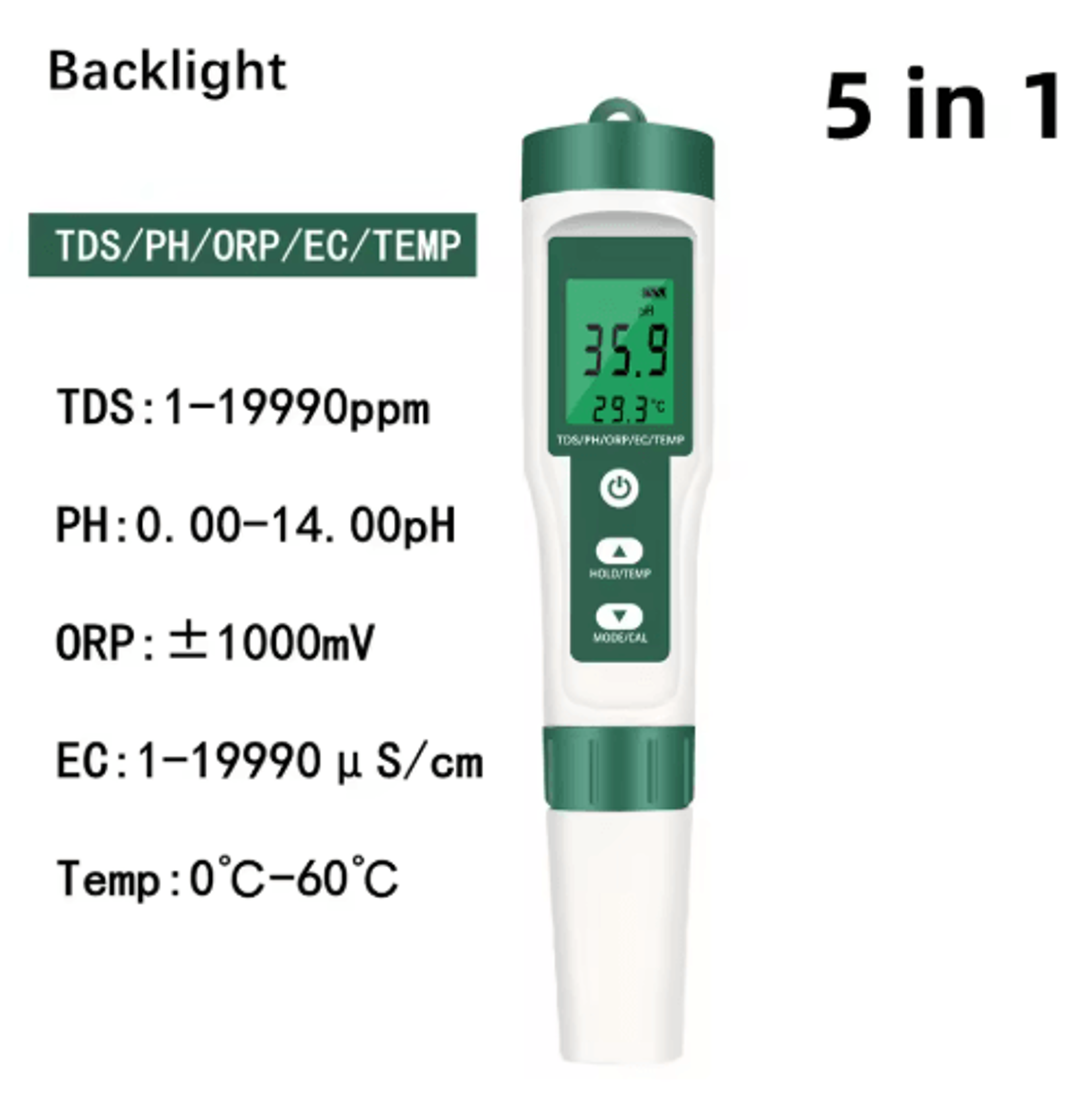 457in1 Digital PH Meter  MultiParameter Aquarium Water Tester 1
