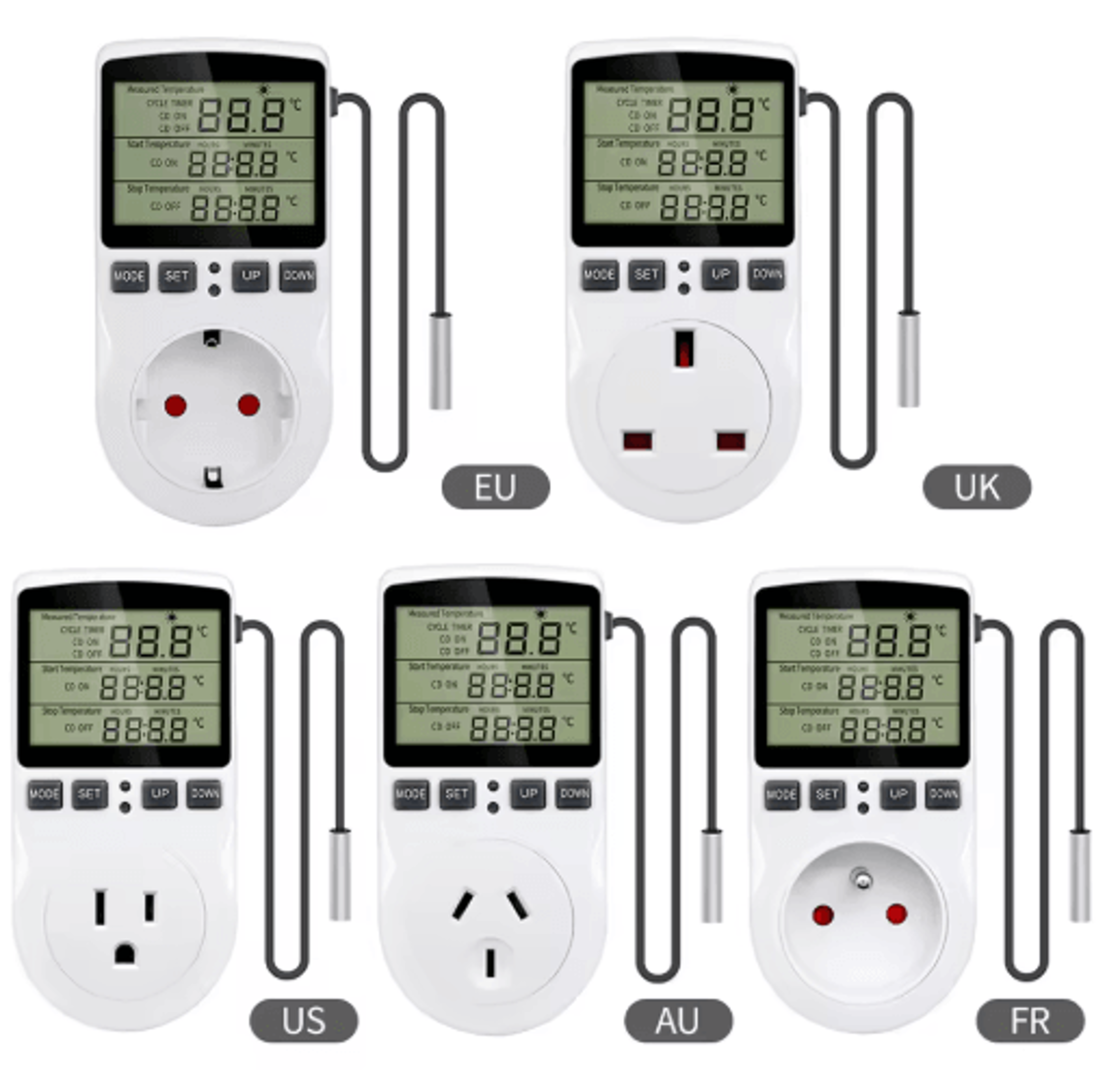 Digital Temperature Controller Outlet  Heating  Cooling Thermostat With Timer 0