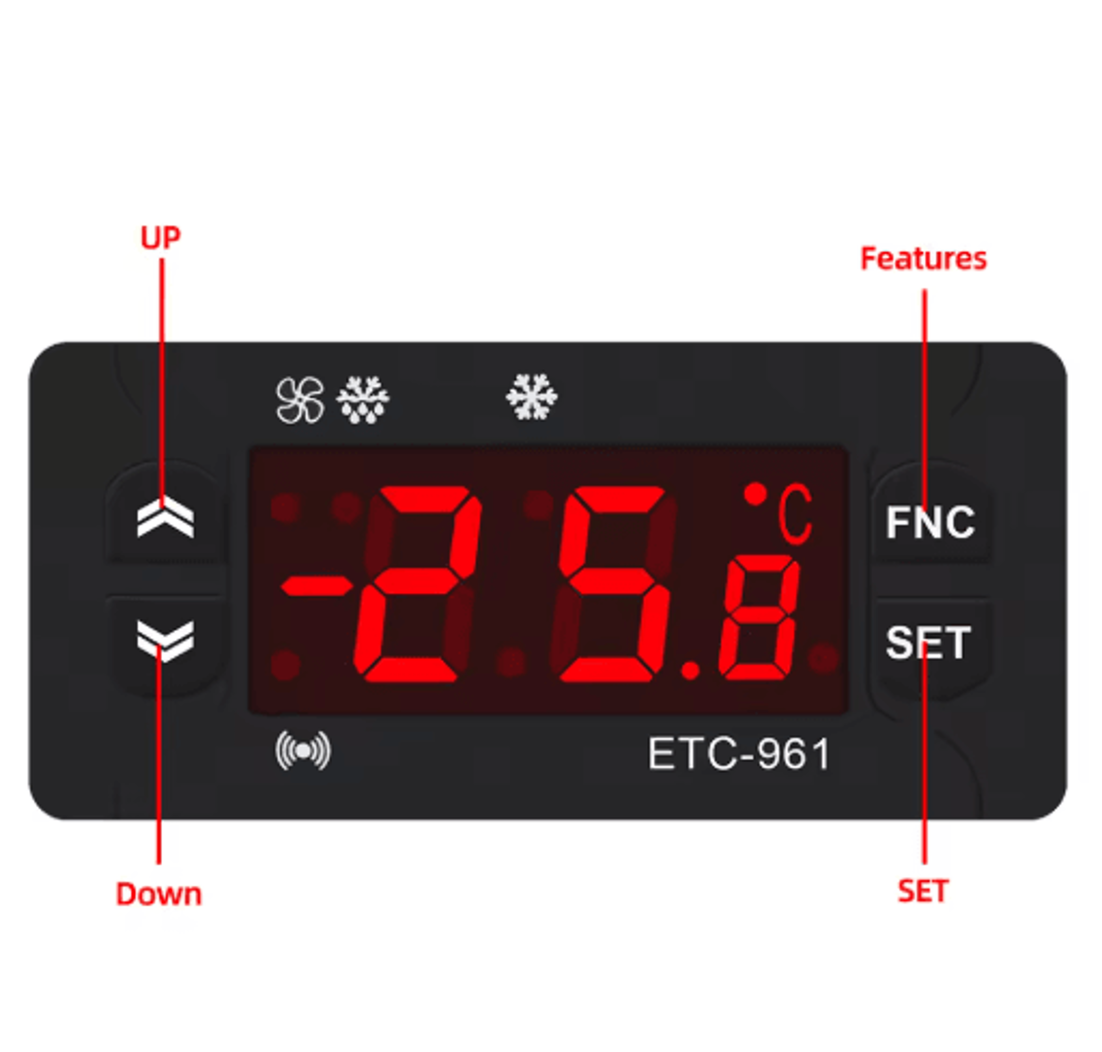 ETC961 220V Temperature  Humidity Controller  Digital Refrigeration Thermostat 6