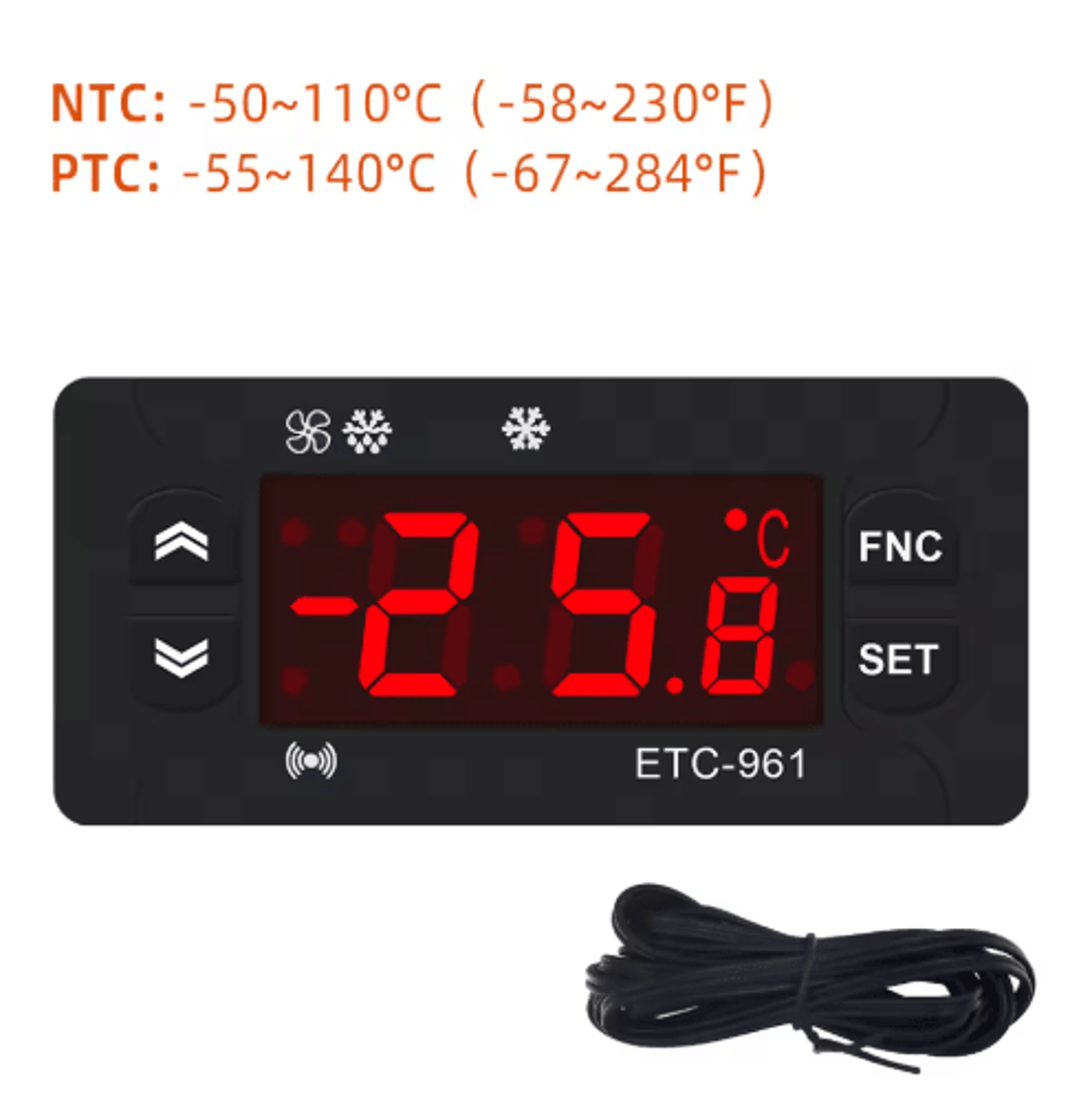 ETC961 220V Temperature  Humidity Controller  Digital Refrigeration Thermostat 3