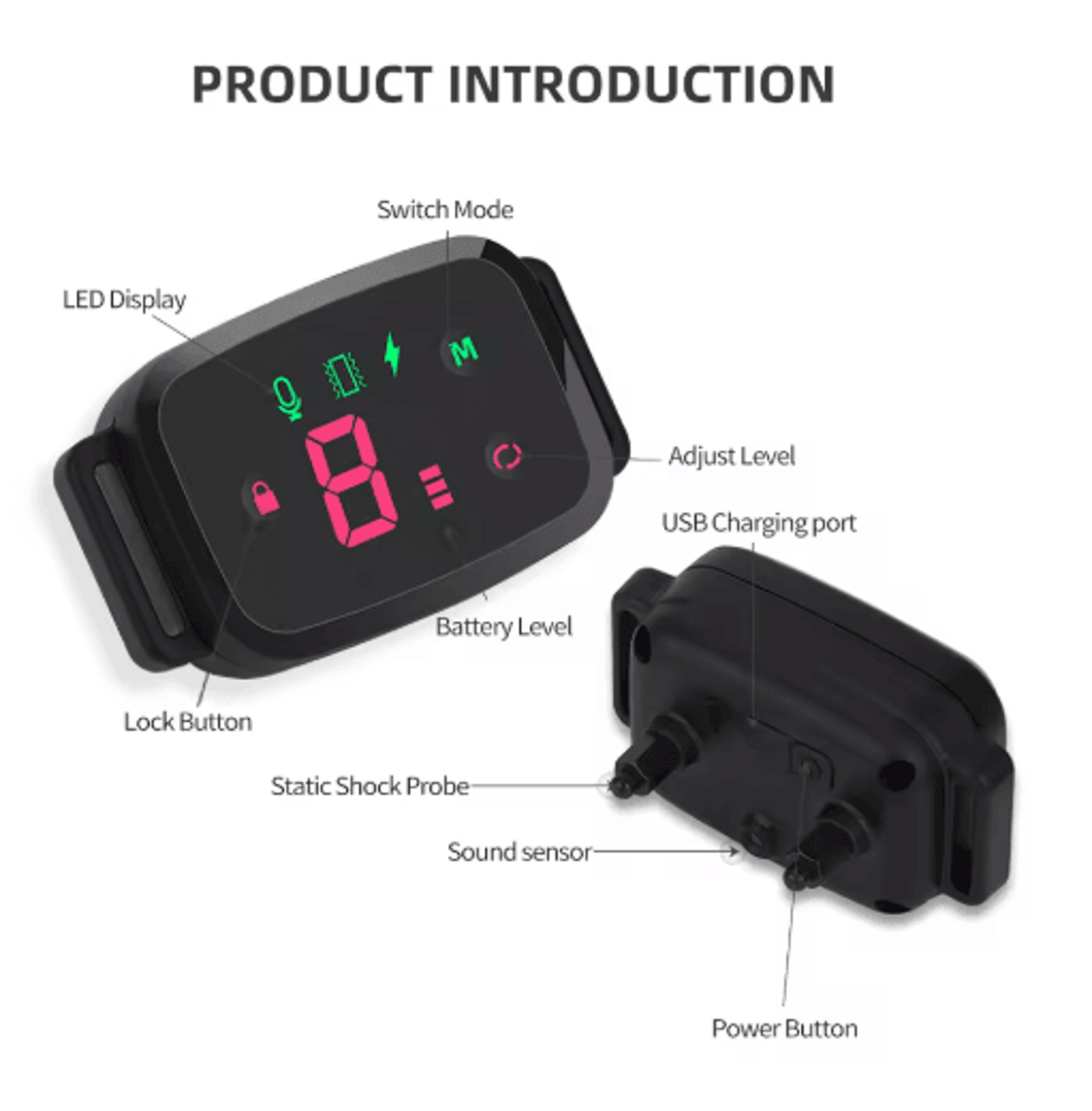 Automatic Dog Training Collar  4Mode Bark Stopper With HD Digital Display 3