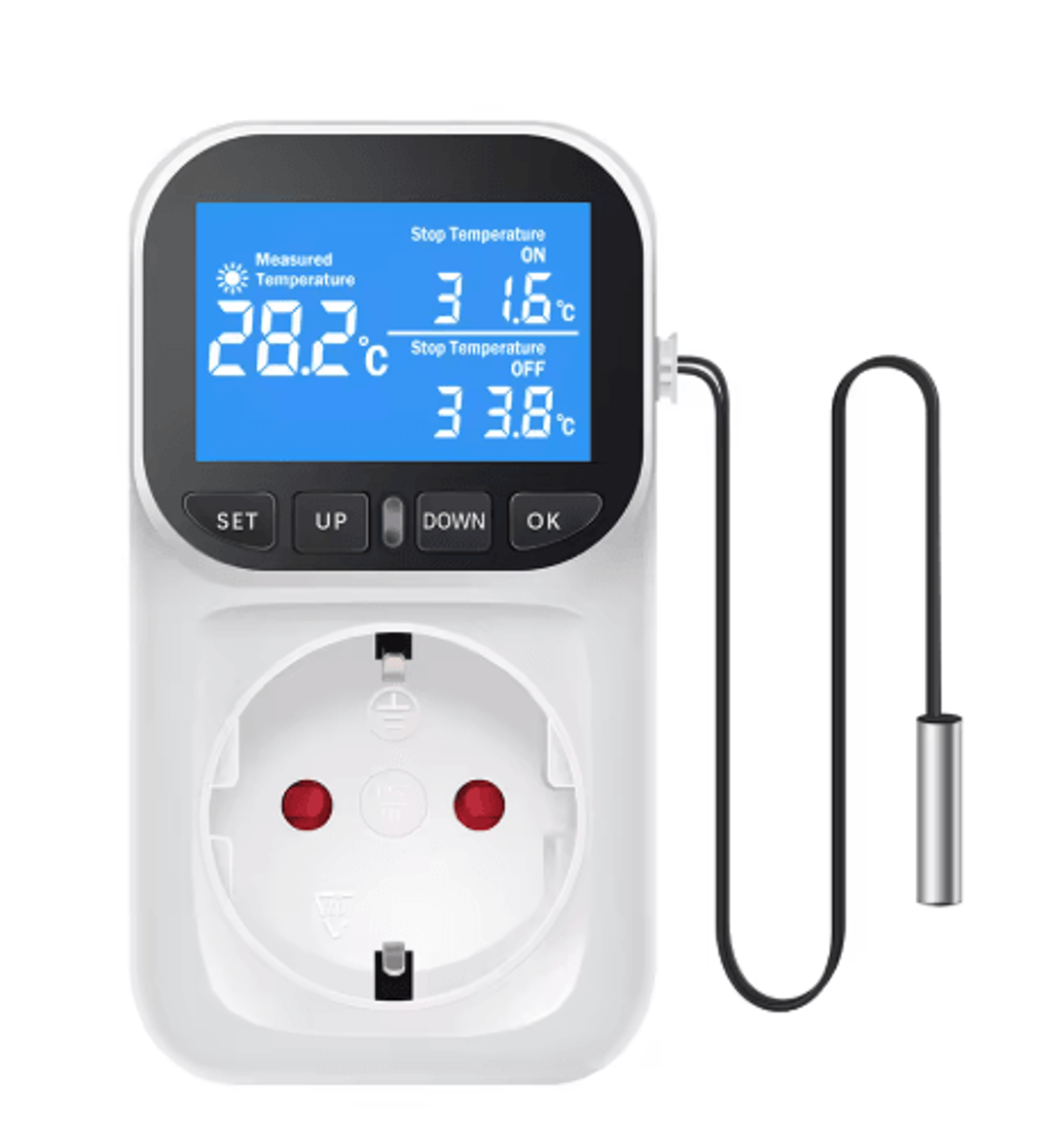 220V Digital Thermostat Socket  Heating  Cooling Temperature Controller With Timer 2