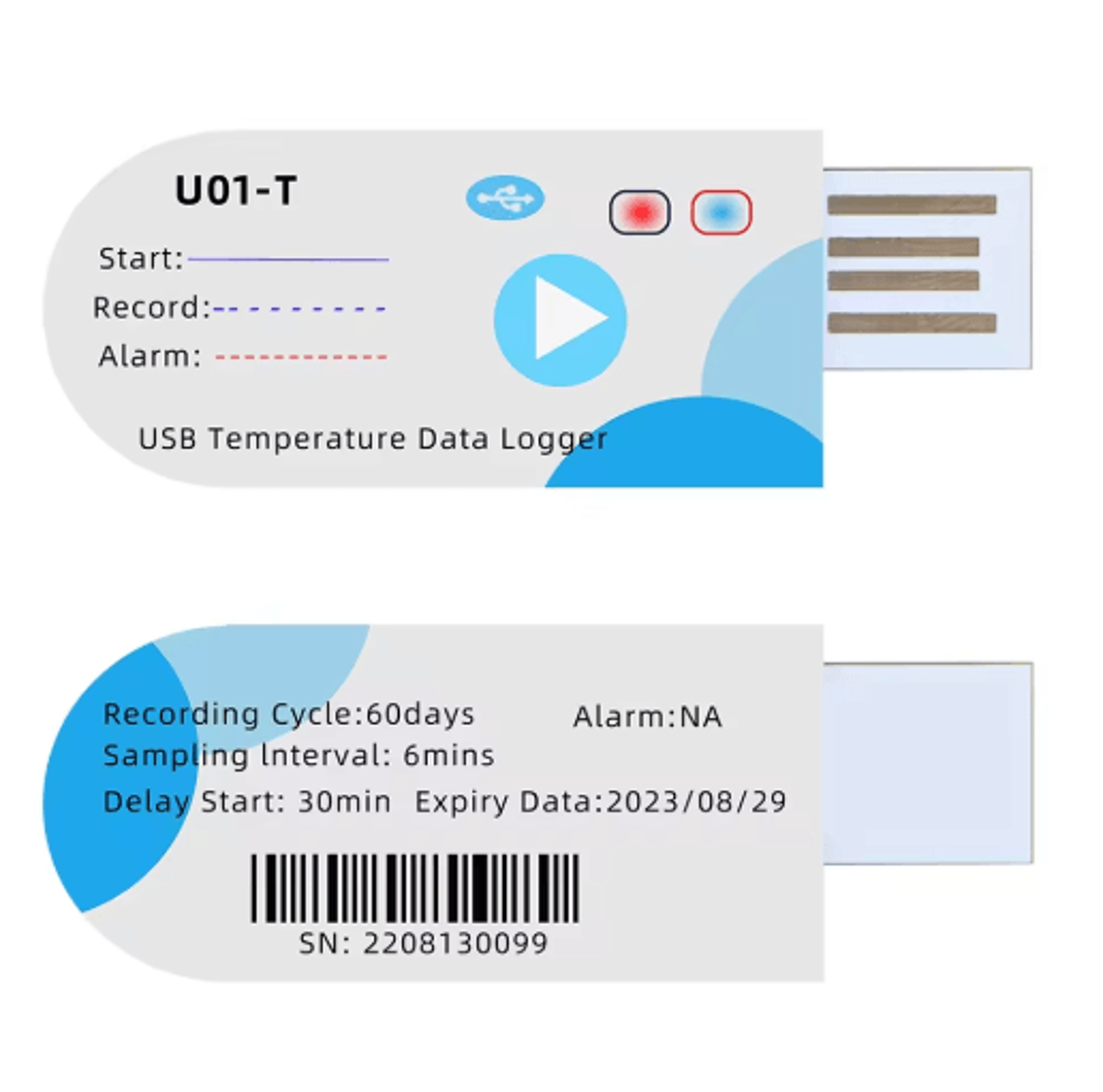USB Temperature Data Logger  60Day Cold Chain Recorder With 14400 Points 4
