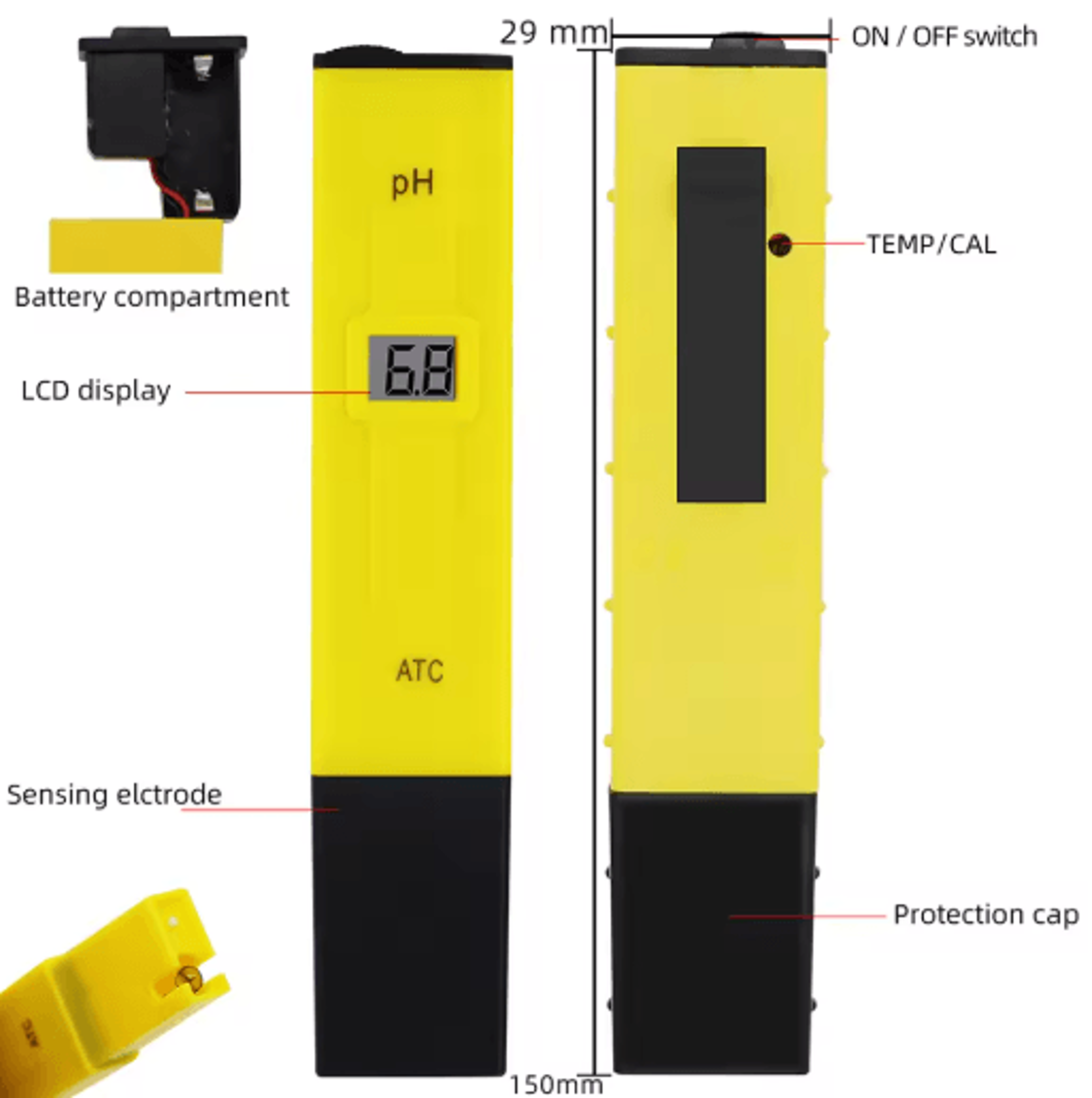 PH009 Digital PH Meter  Pocket Water Tester With 00140 PH Range 5