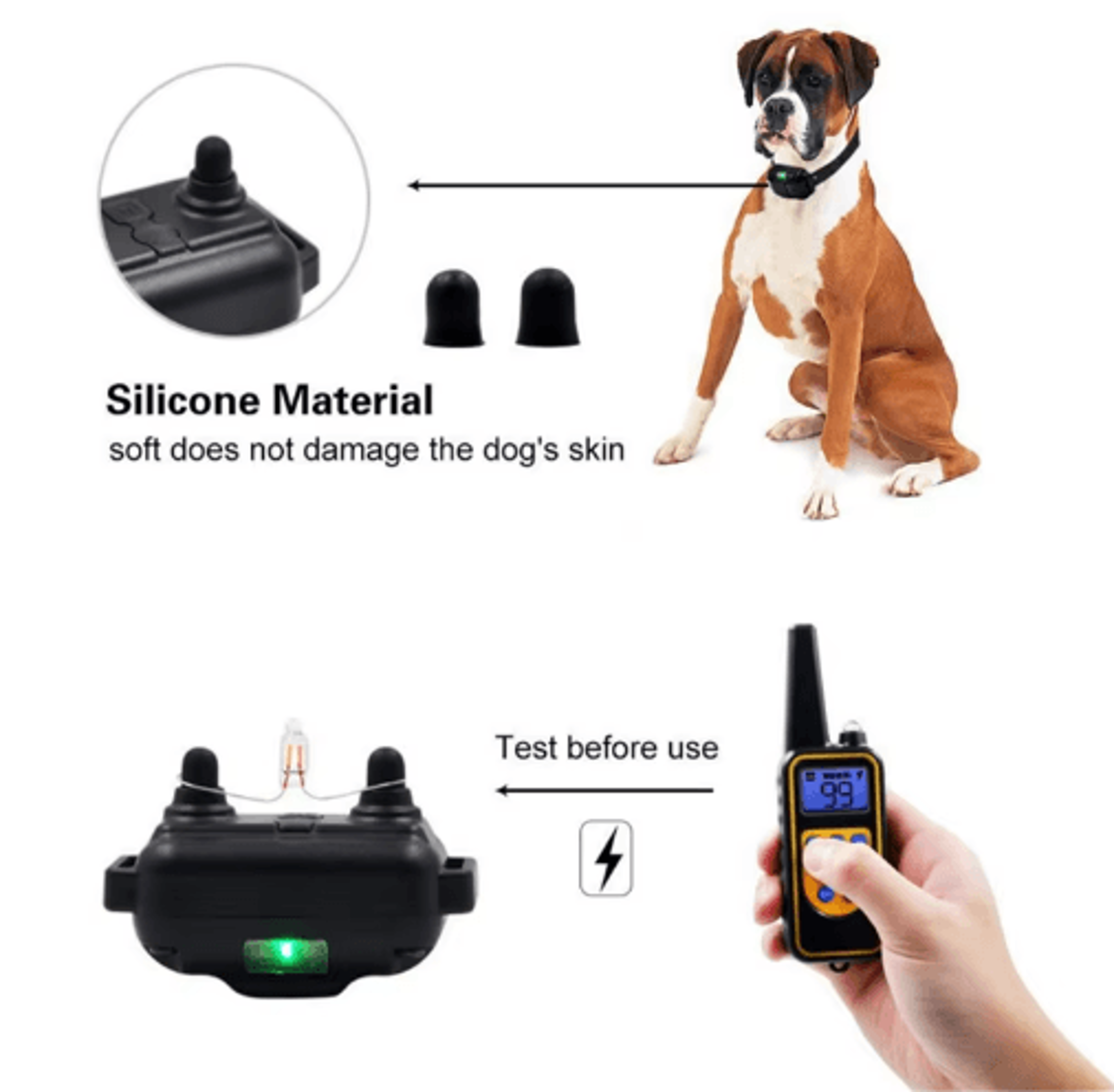 800m Remote Dog Training Collar  Rechargeable Waterproof Collar With LCD Display 12