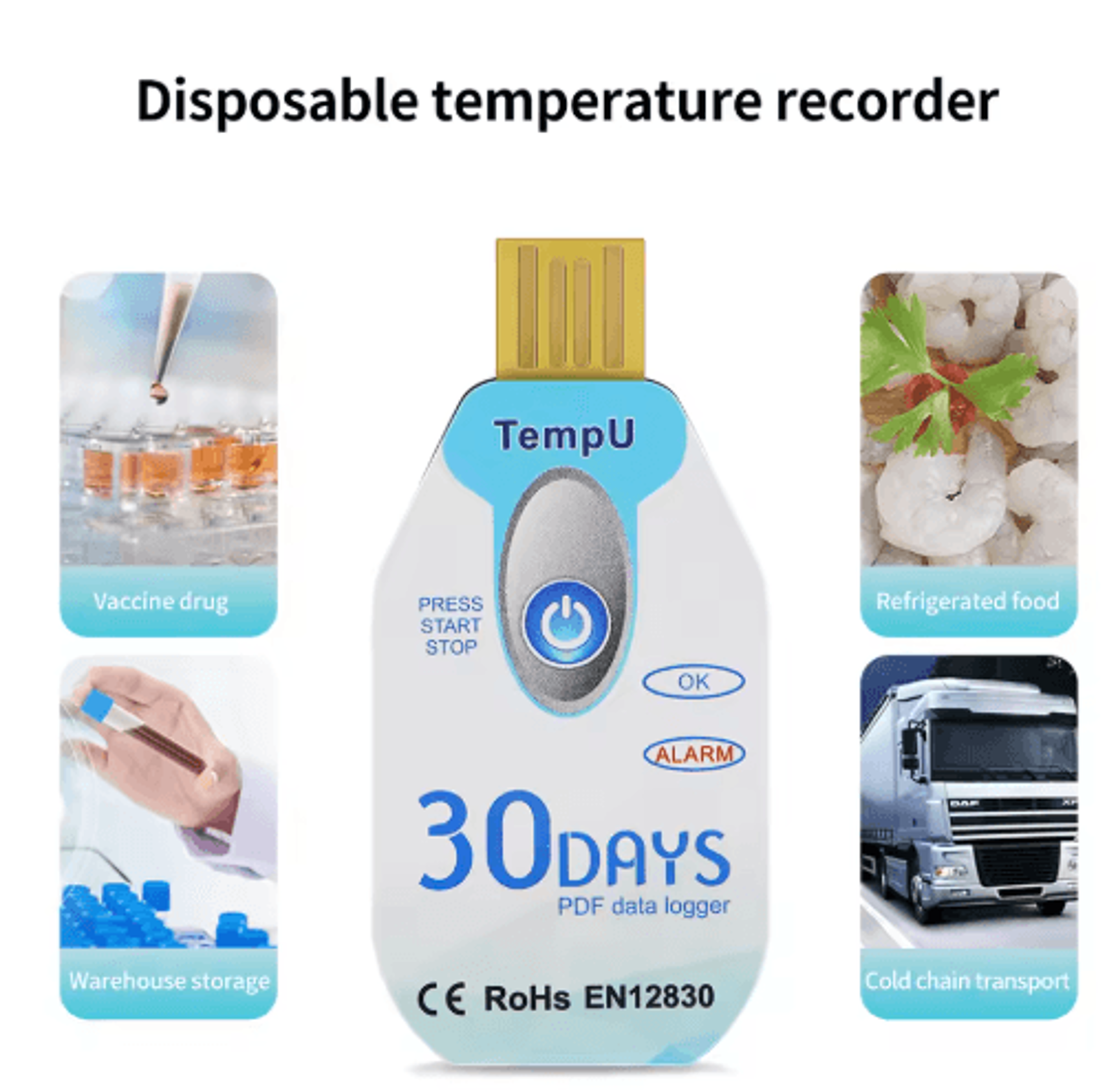 USB Temperature  Humidity Data Logger  10000Point PDF Recorder 0
