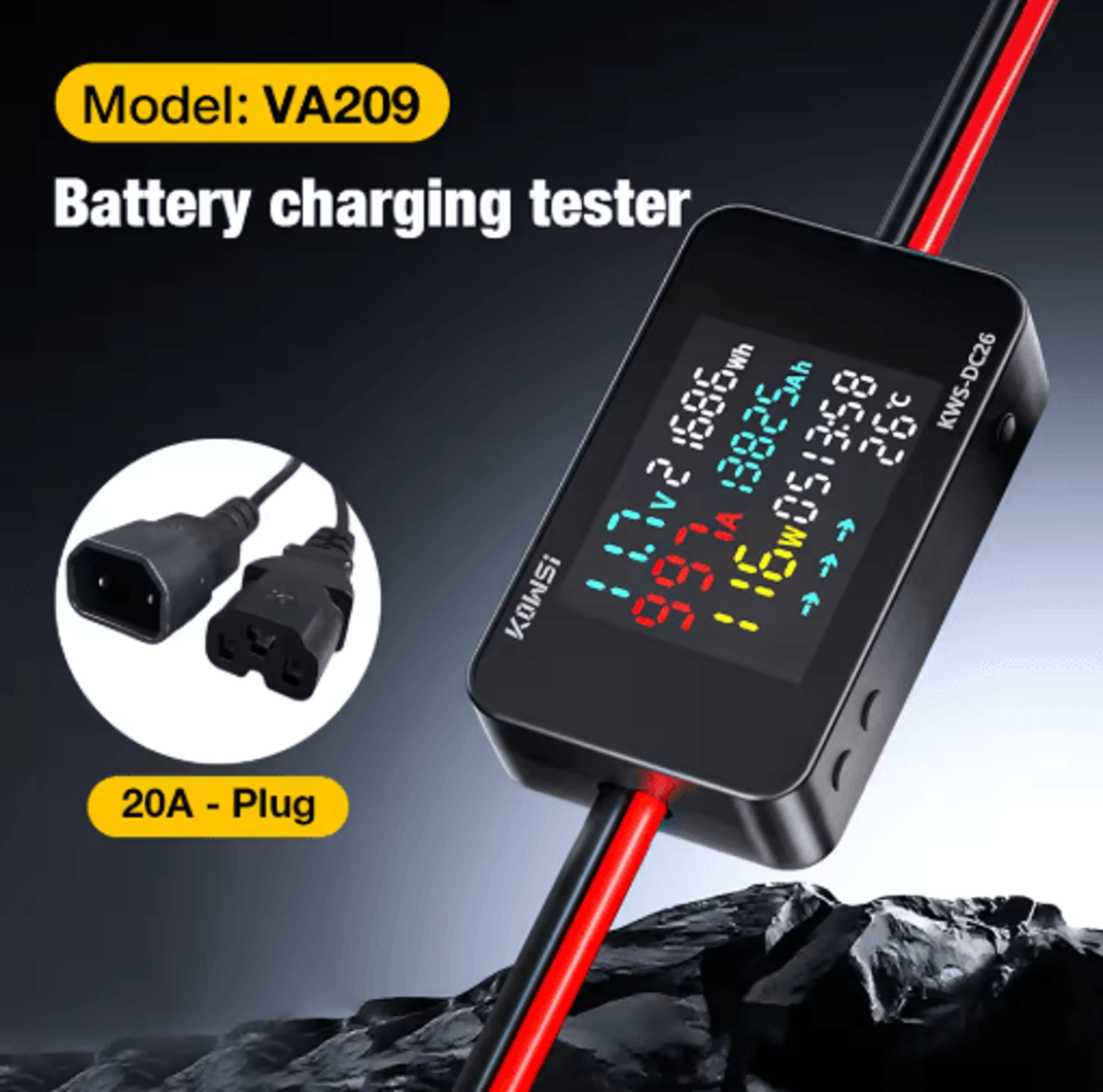 KWSDC26 Battery Charging Tester  Digital DC Power  Energy Monitor 3