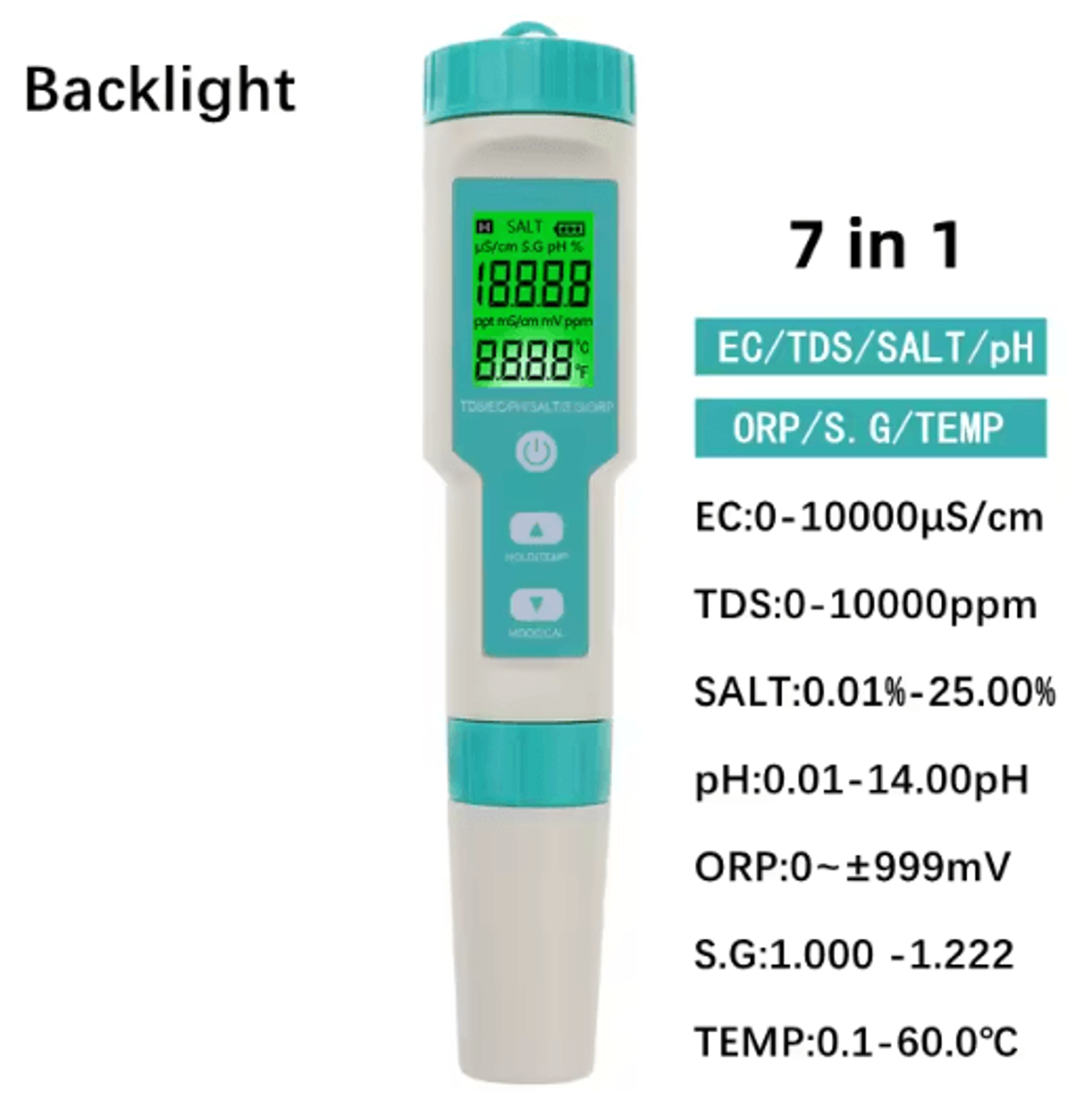 3457in1 Digital Water Quality Tester  MultiParameter Aquarium Meter 4