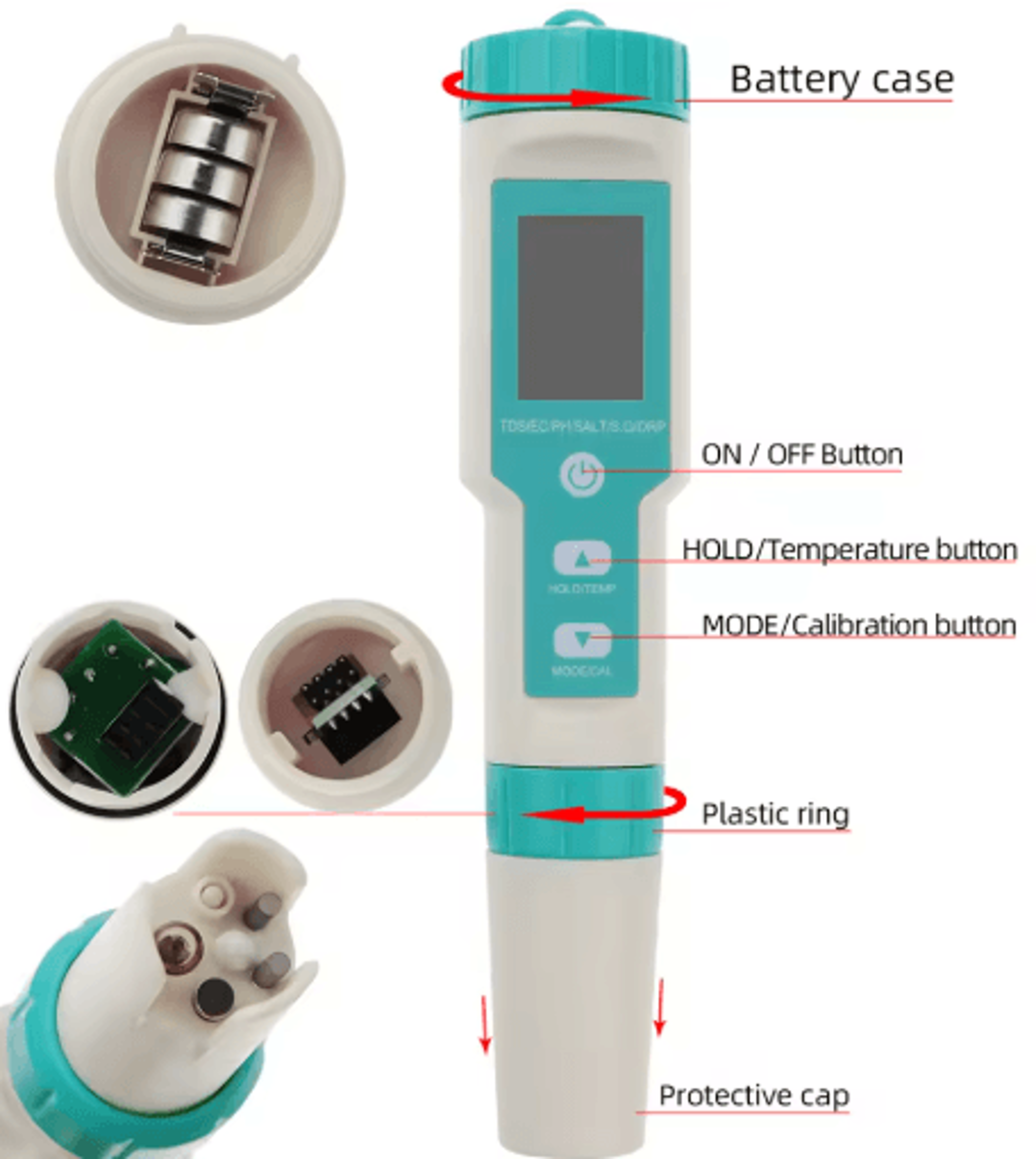 3457in1 Digital Water Quality Tester  MultiParameter Aquarium Meter 9