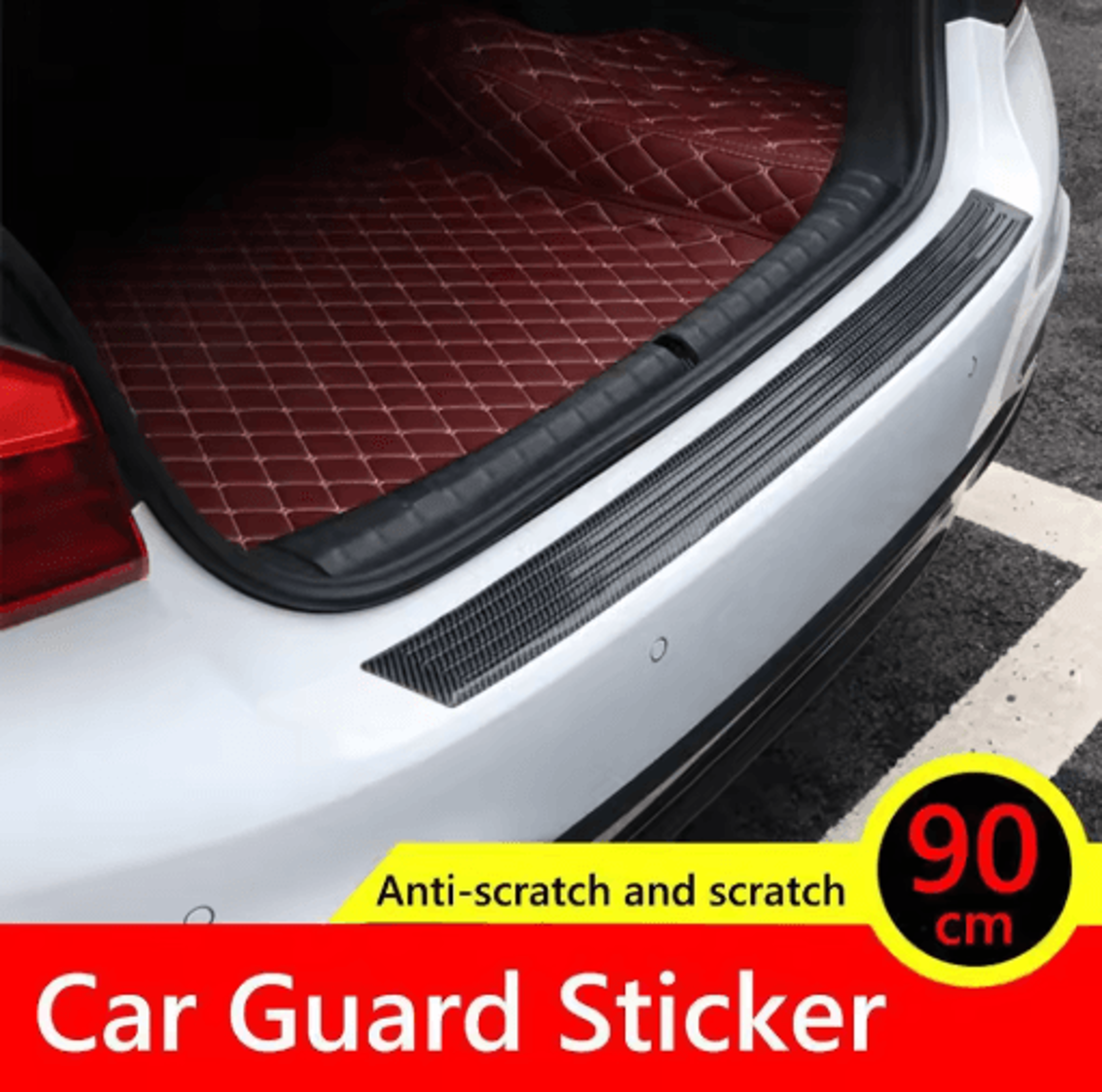 Rear Bumper Protector Strip  90104cm AntiScratch Trunk Guard Trim 0