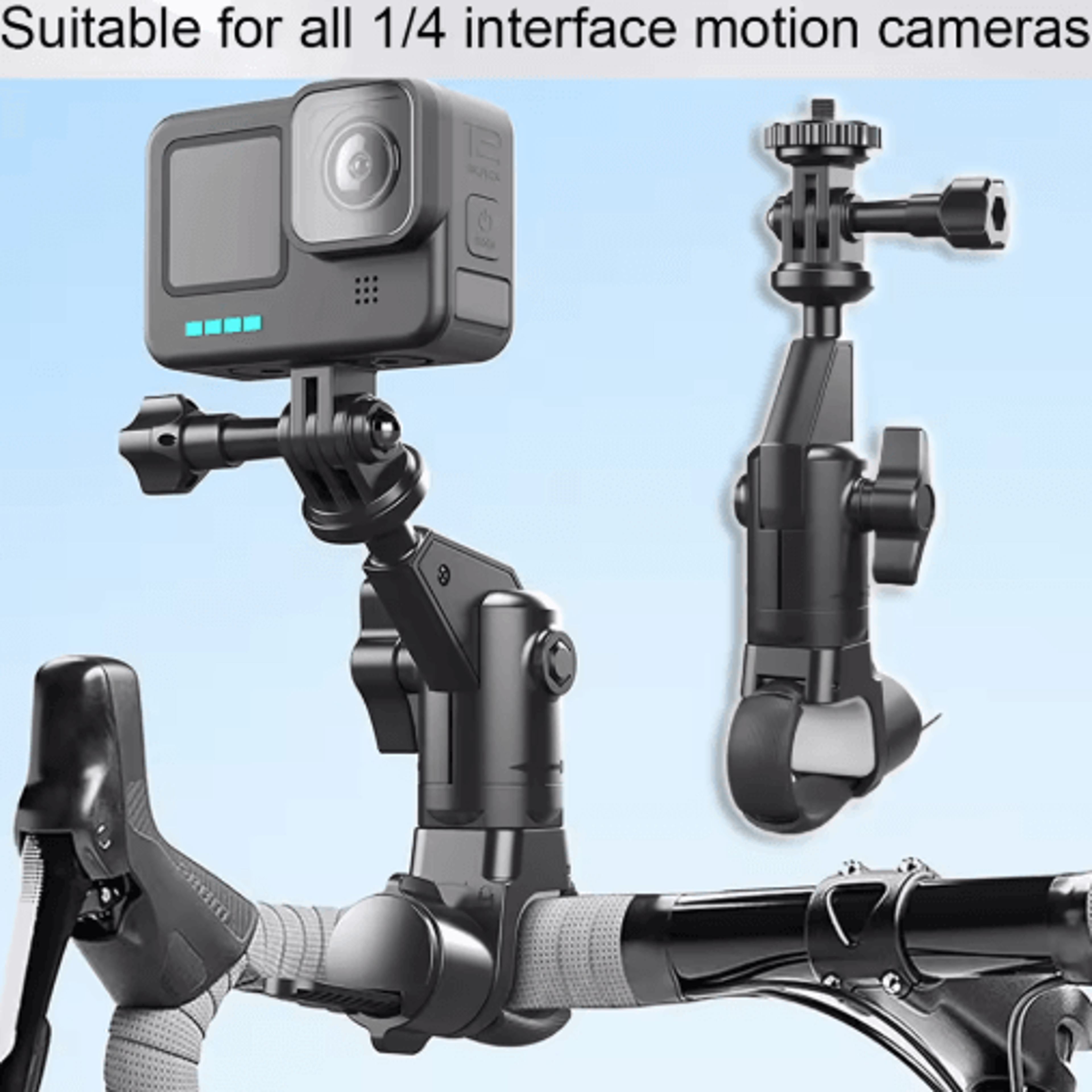Action Camera Handlebar Mount  Motorcycle  Bicycle Mirror Bracket 0