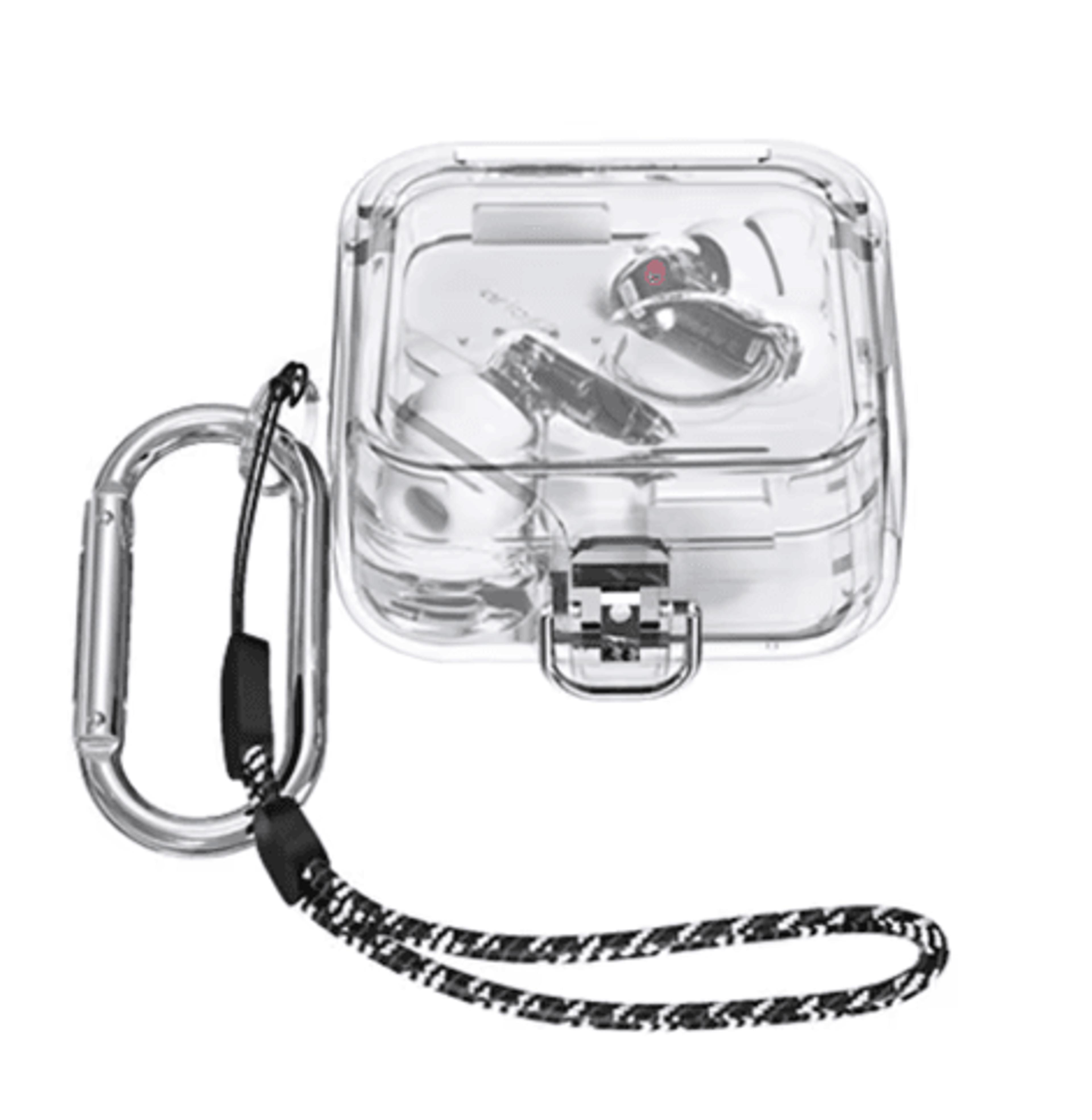Clear Protective Case For Nothing Ear 2  Candy Color Cover With Lanyard Hook 3