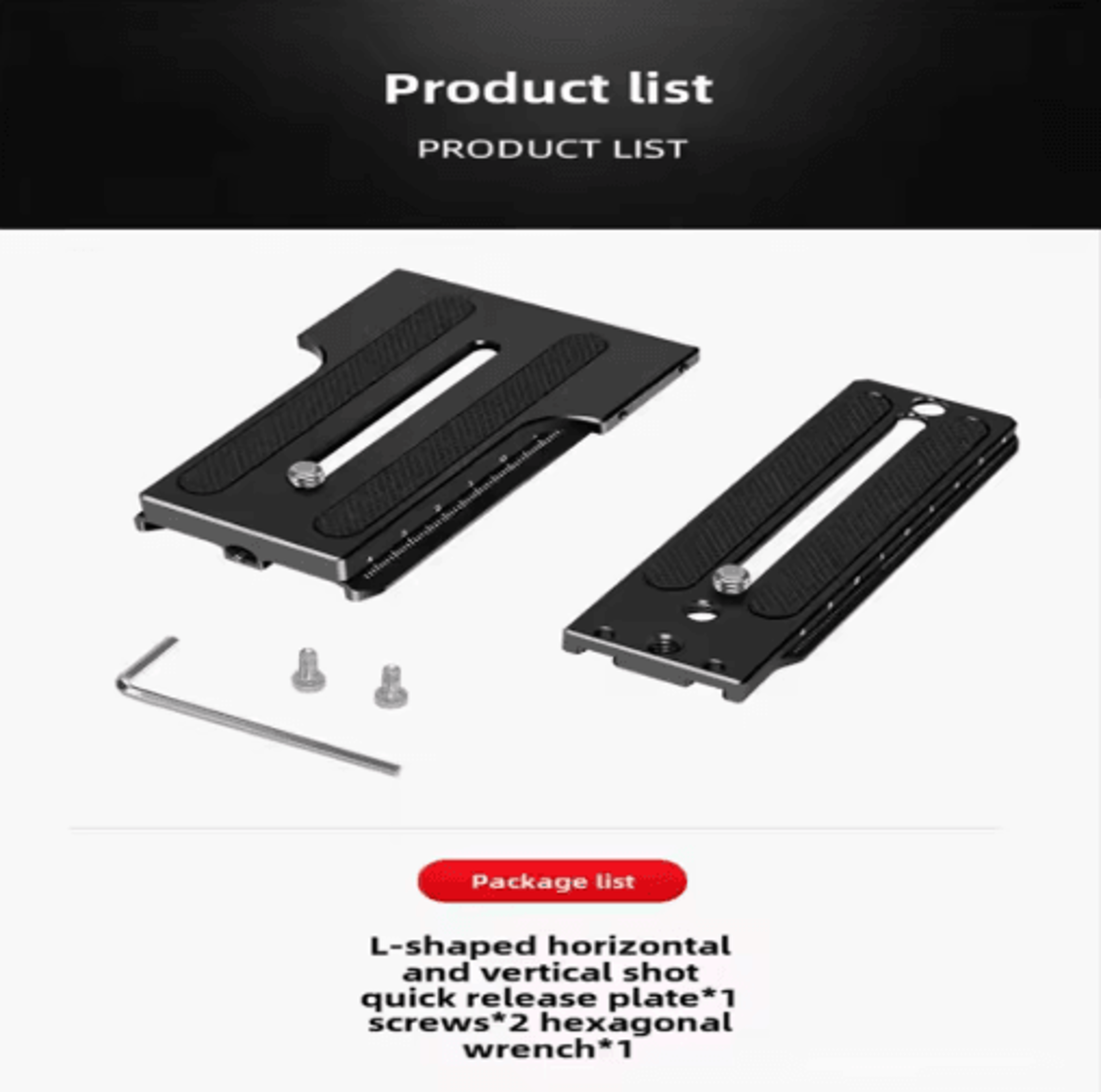 Gimbal L Bracket Vertical Mount  Quick Release Plate For DJI Ronin  Zhiyun 3