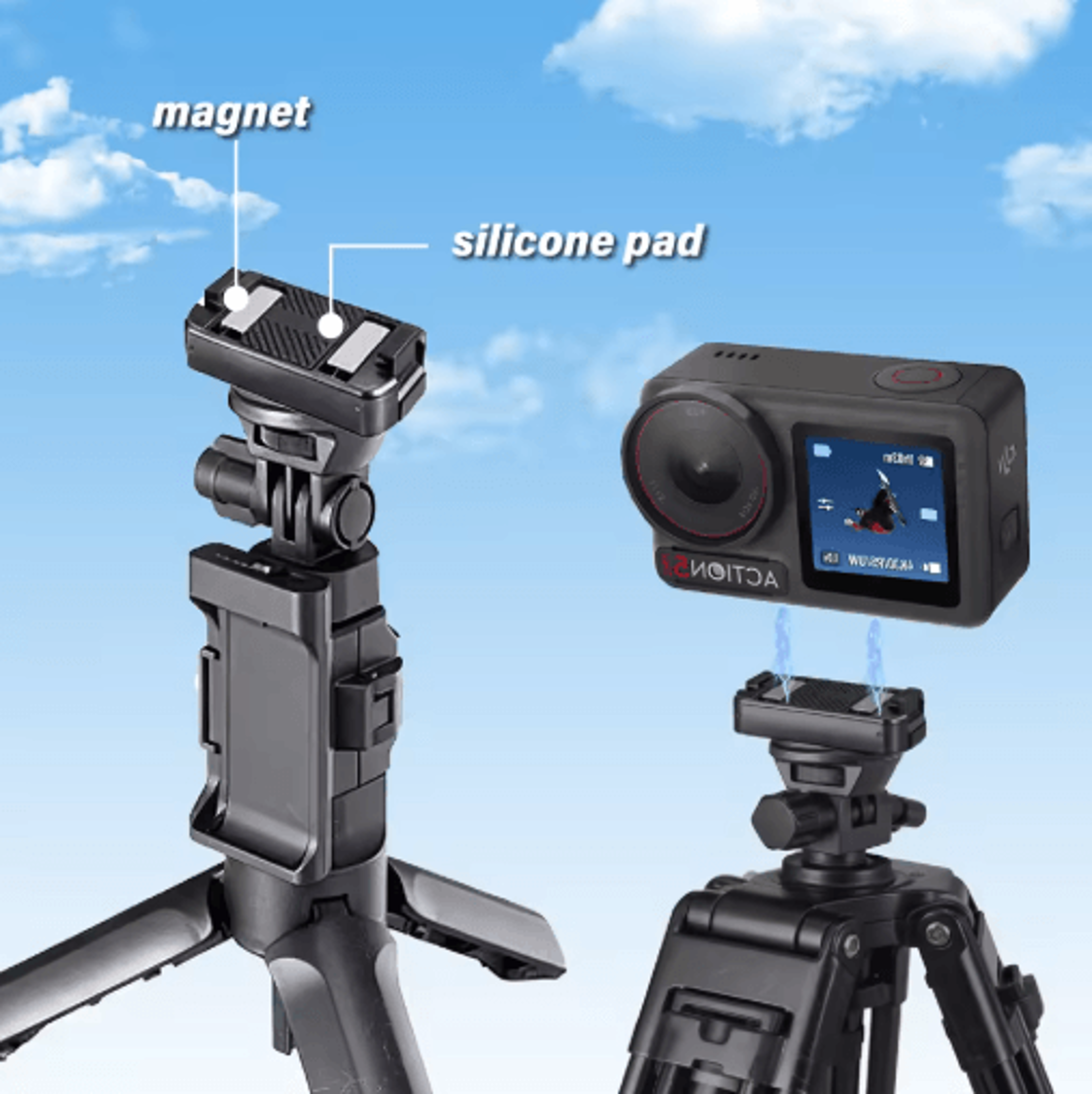 Magnetic Quick Release Mount For DJI Osmo  Aluminum Adapter With 14 Screw Hole 4
