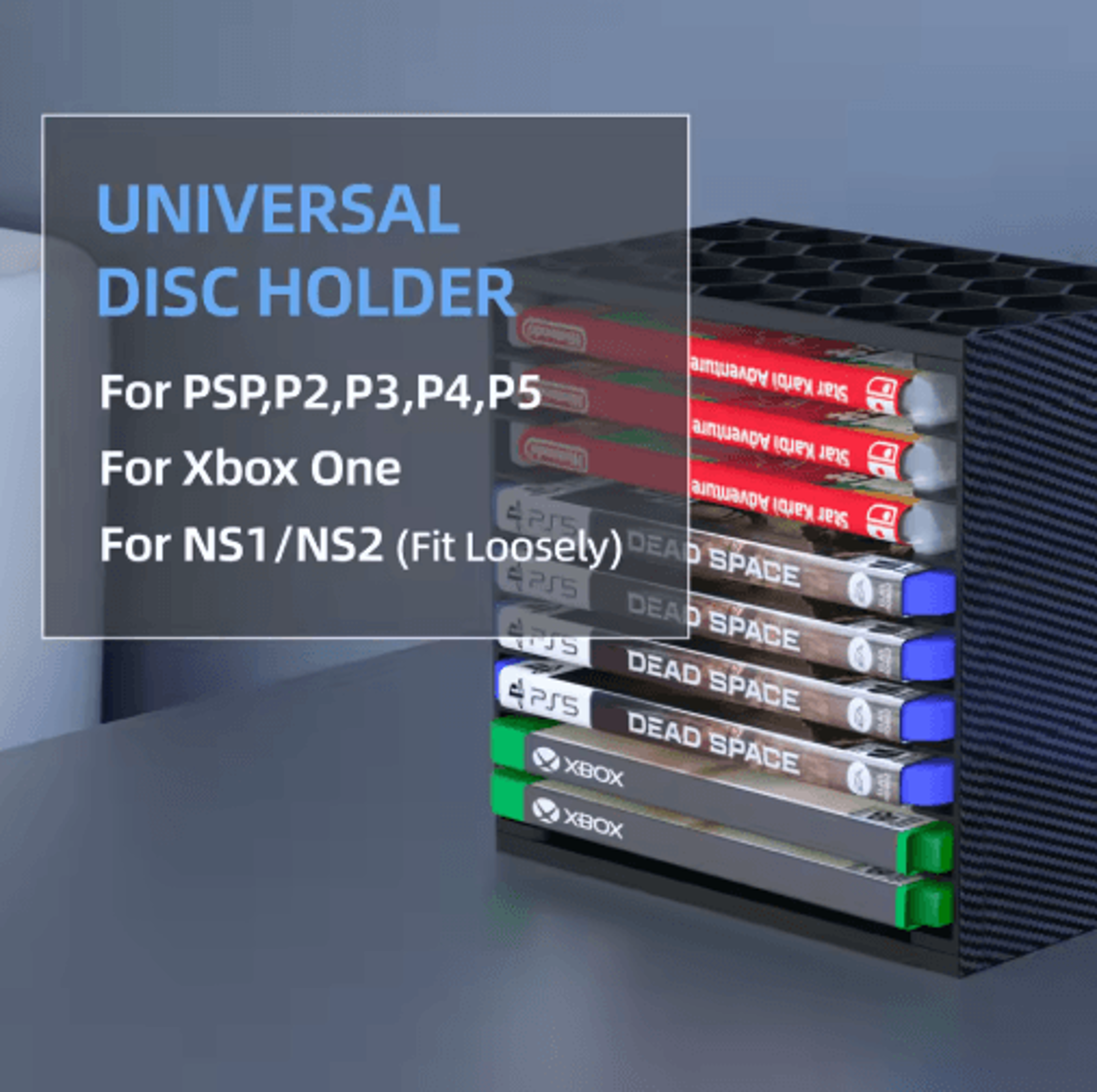 MultiLayer Game Storage Rack  SpaceSaving Desktop Disc Organizer 5