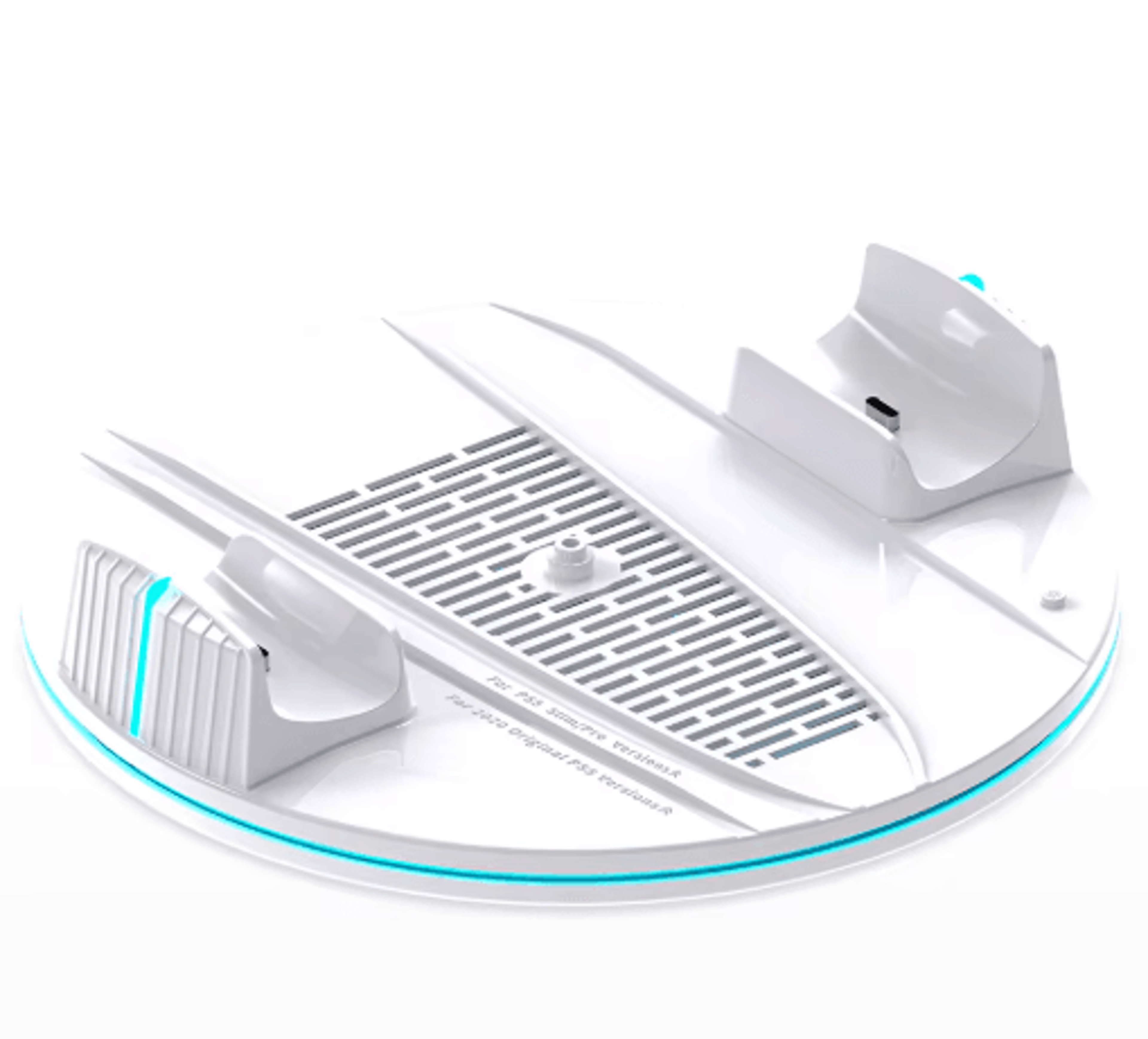 PS5 Cooling  Charging Stand  Dual Controller Dock With RGB  Headphone Hook 1