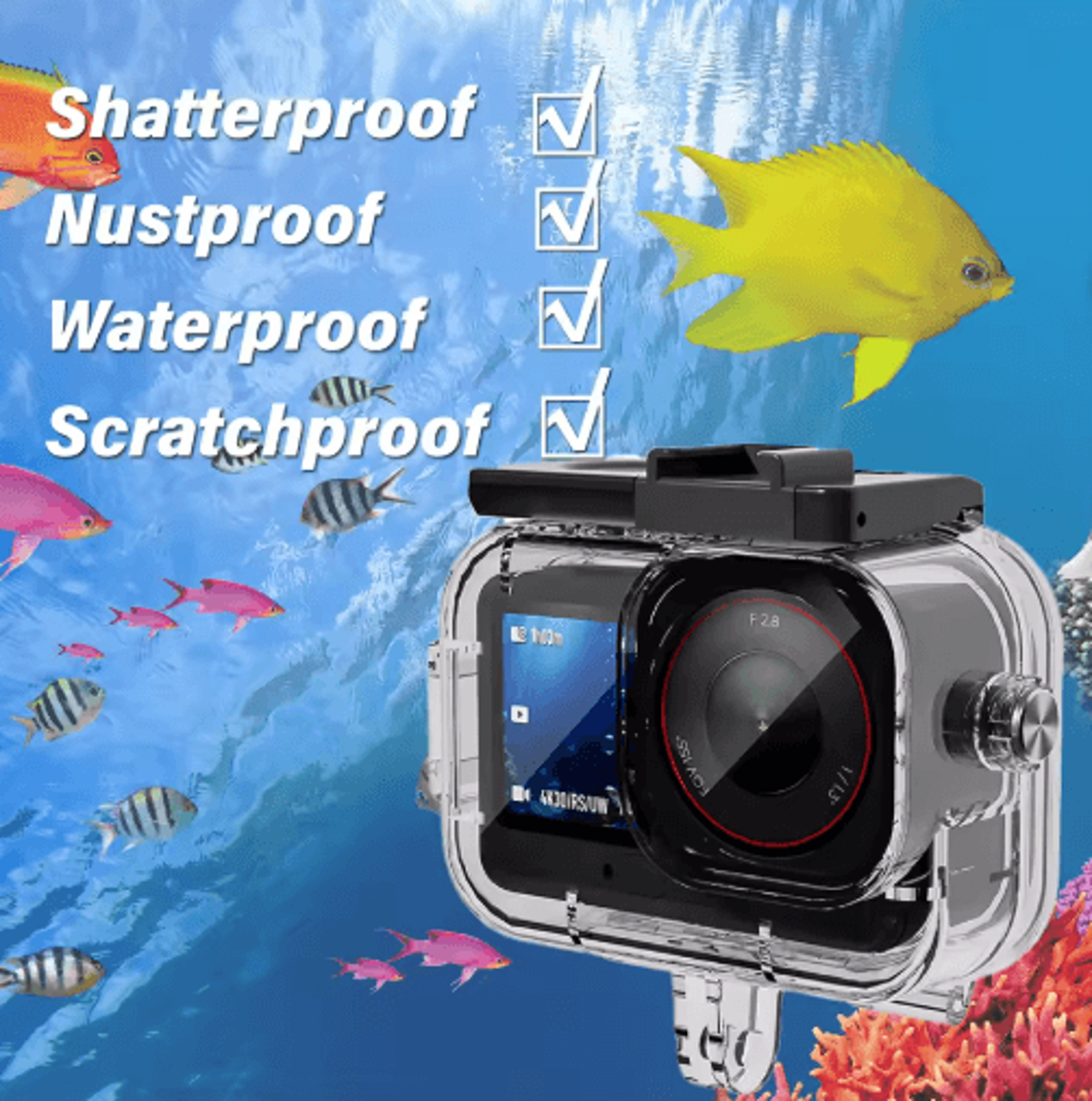 70M Waterproof Case For DJI Action 6  Deep Diving Protective Housing 5