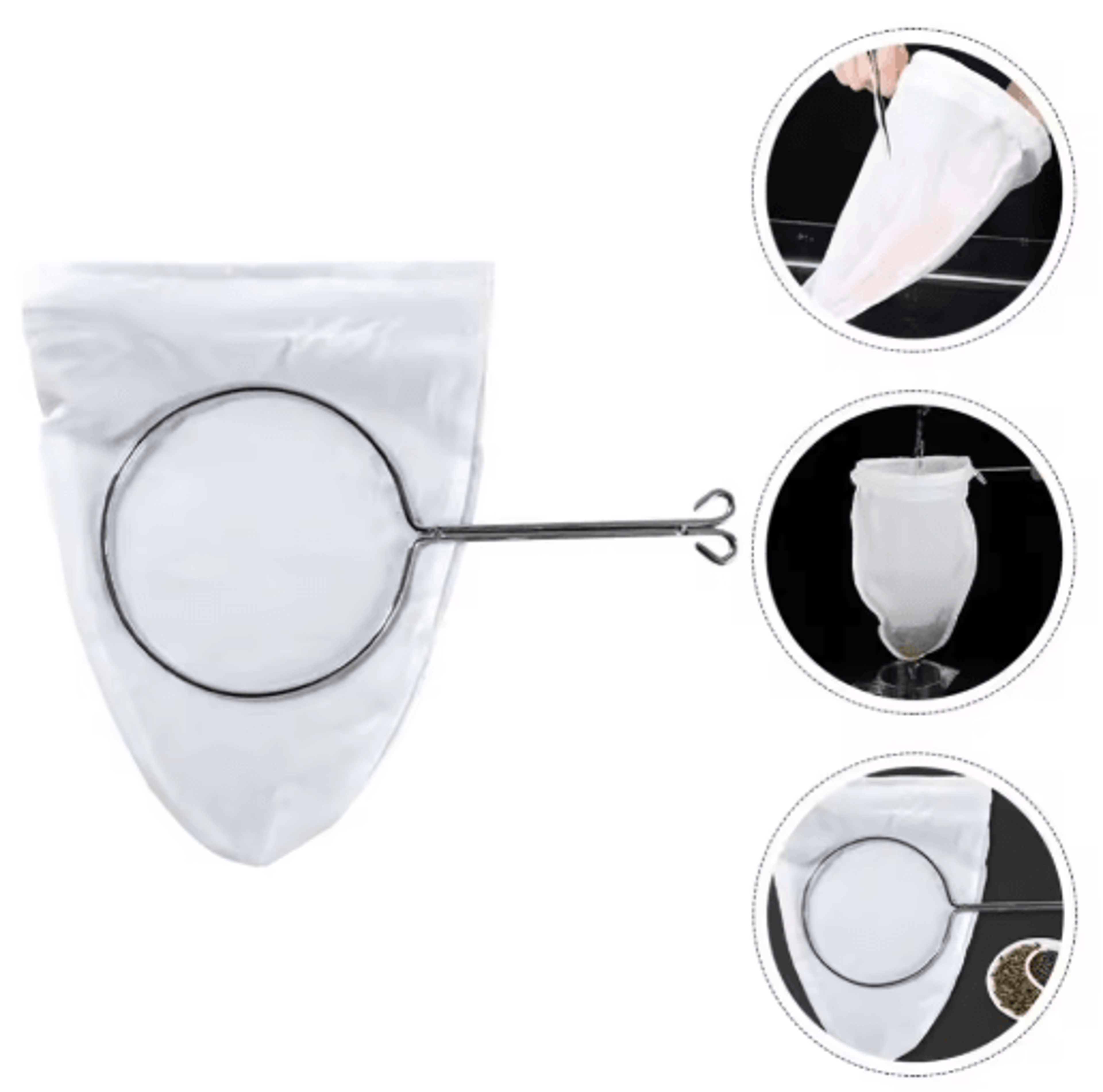 Reusable Fine Mesh Filter Bag  MultiPurpose Coffee Milk  Tea Strainer 5