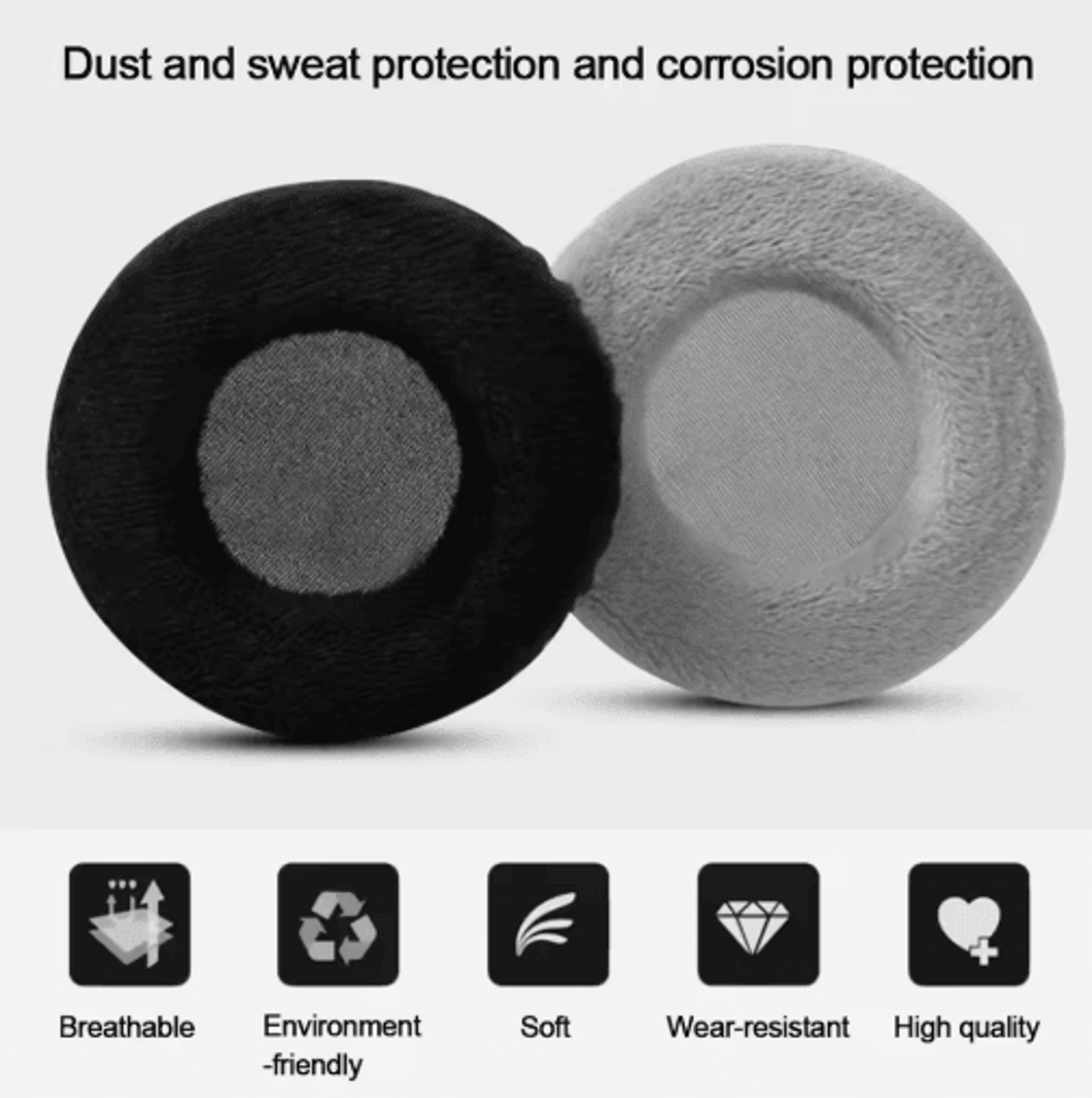 Universal Velvet Replacement Ear Pads  Soft Headphone Cushions In Multiple Sizes 4