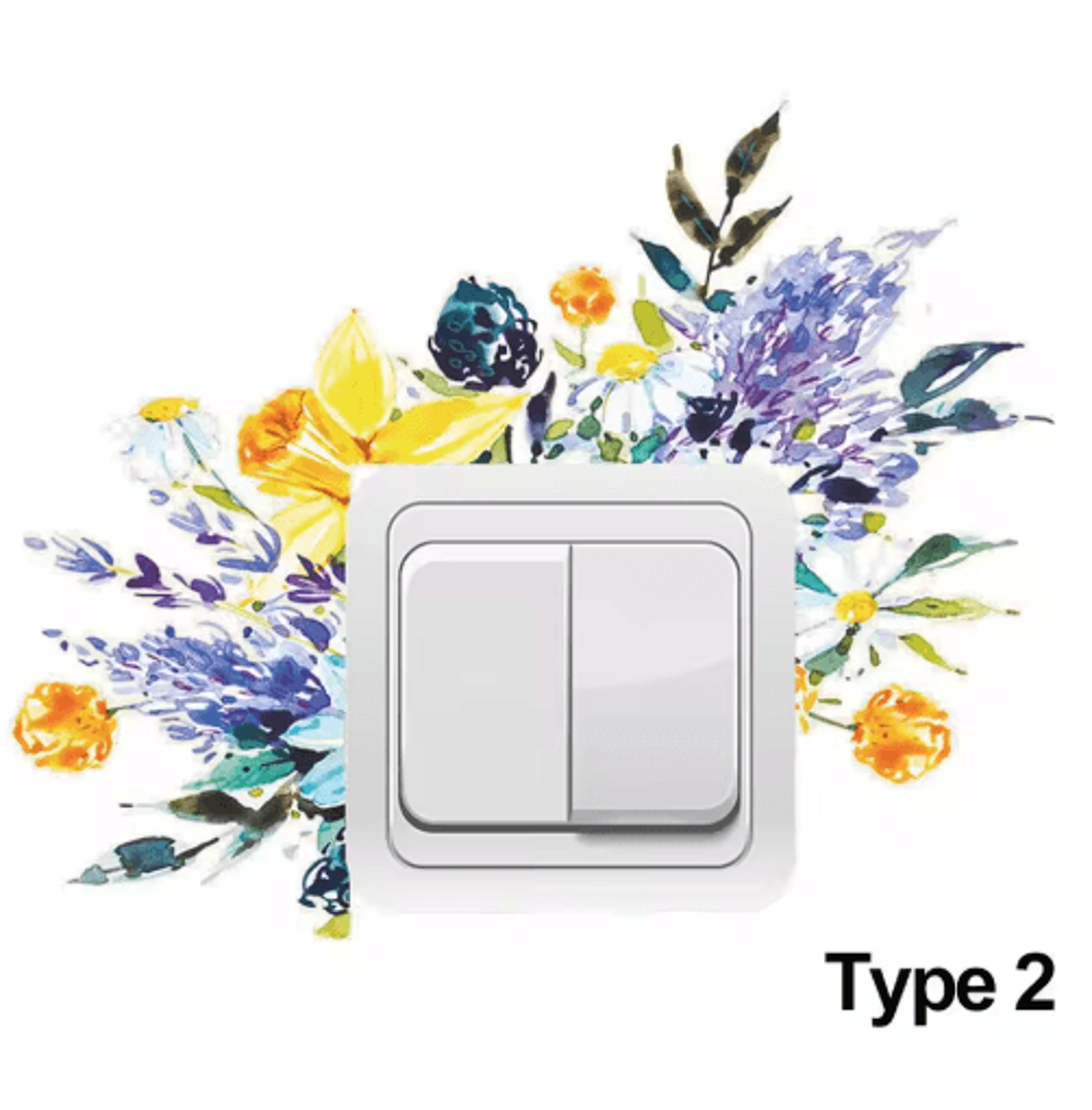 Nordic Floral Wall Decals  Greenery  Flower Switch Stickers 4