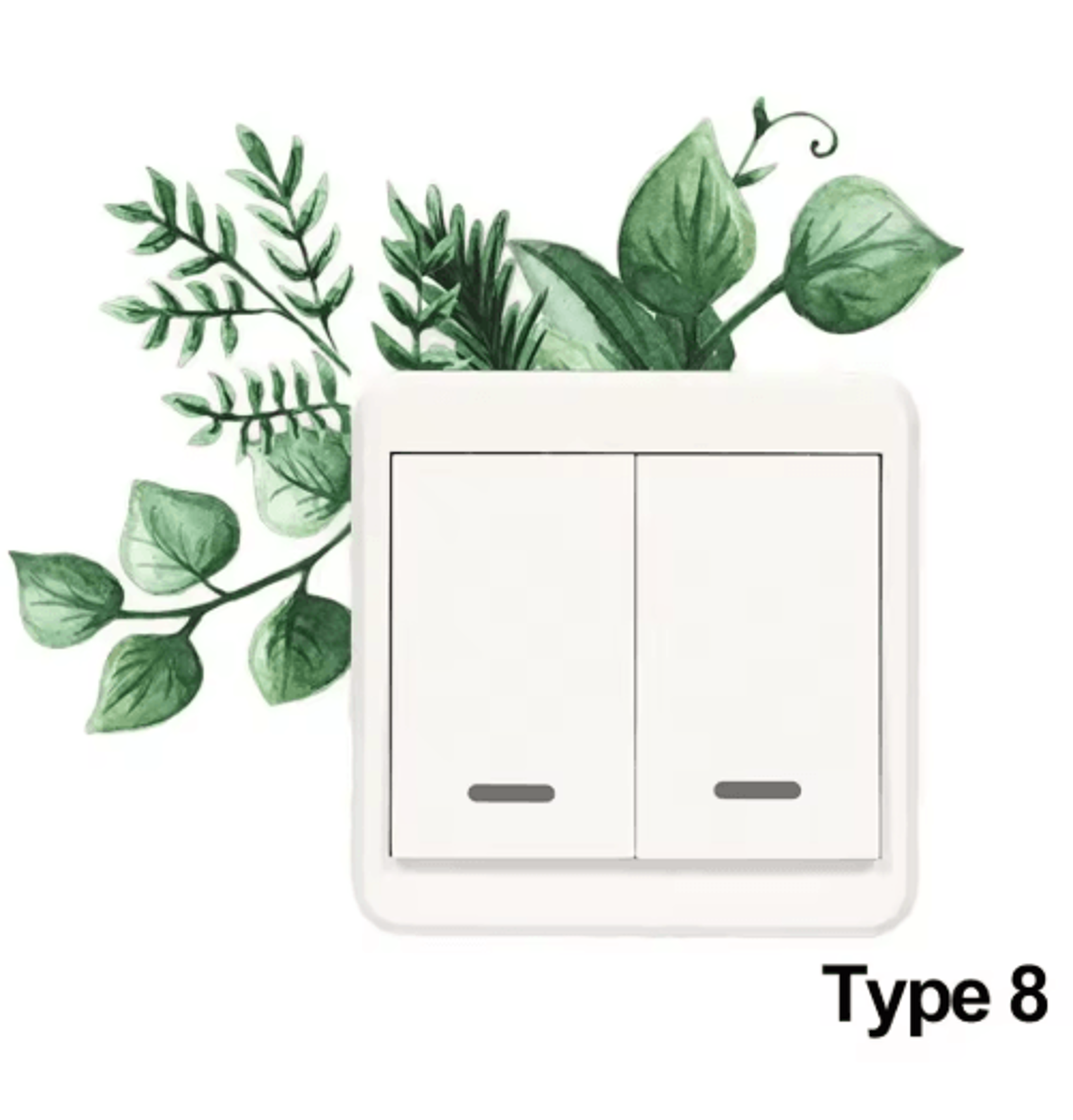 Nordic Floral Wall Decals  Greenery  Flower Switch Stickers 1