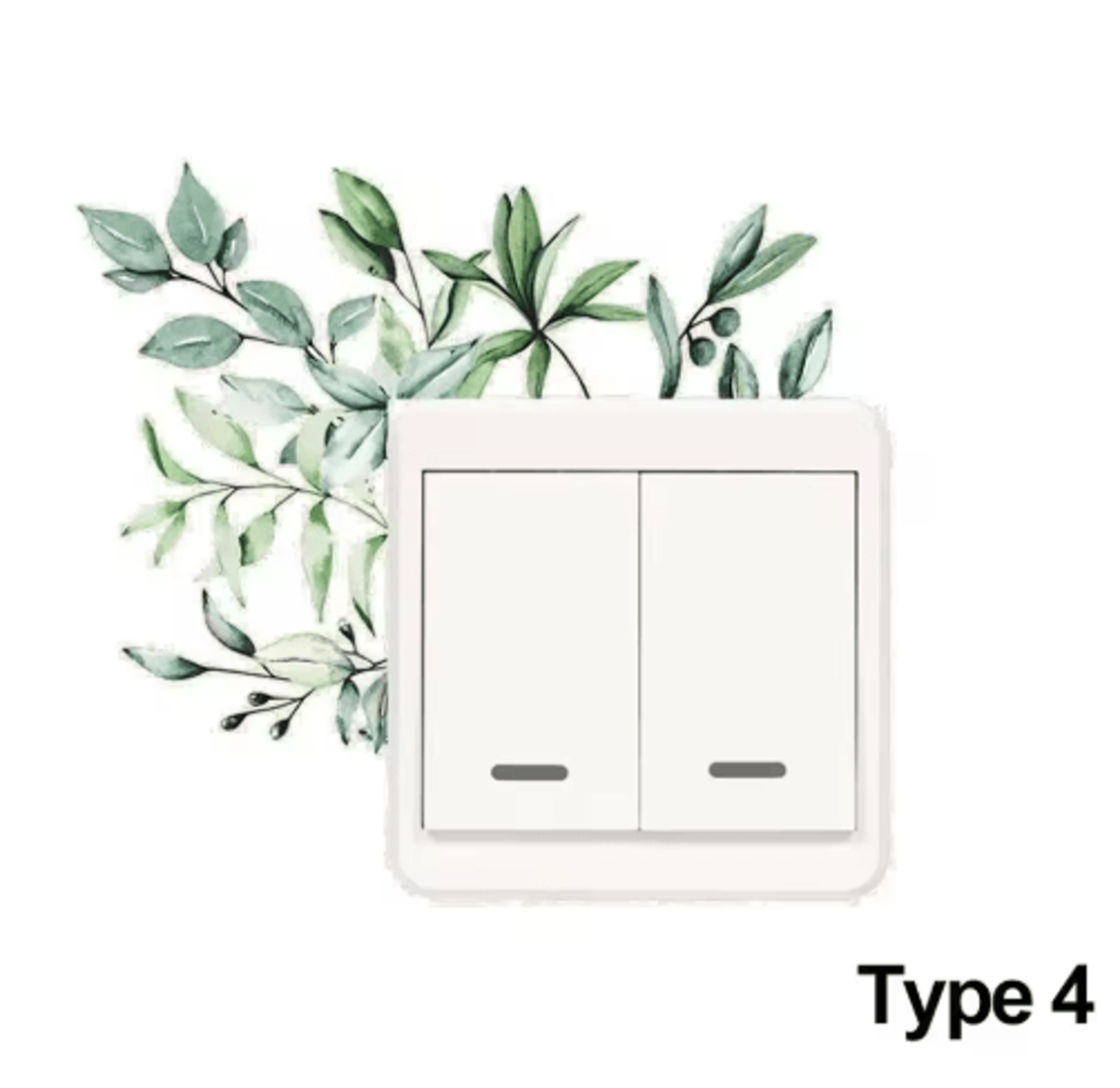 Nordic Floral Wall Decals  Greenery  Flower Switch Stickers 12