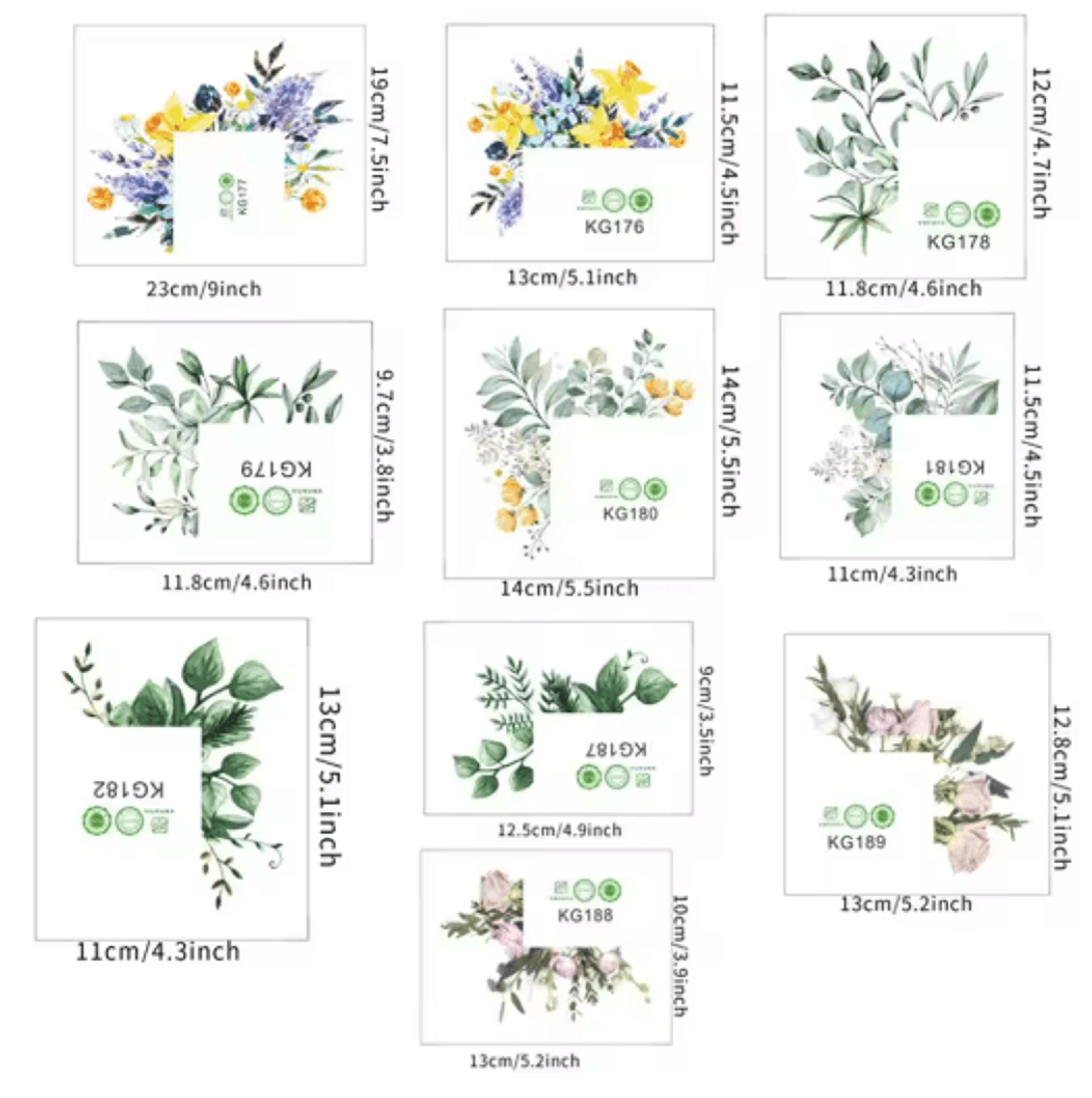 Nordic Floral Wall Decals  Greenery  Flower Switch Stickers 17
