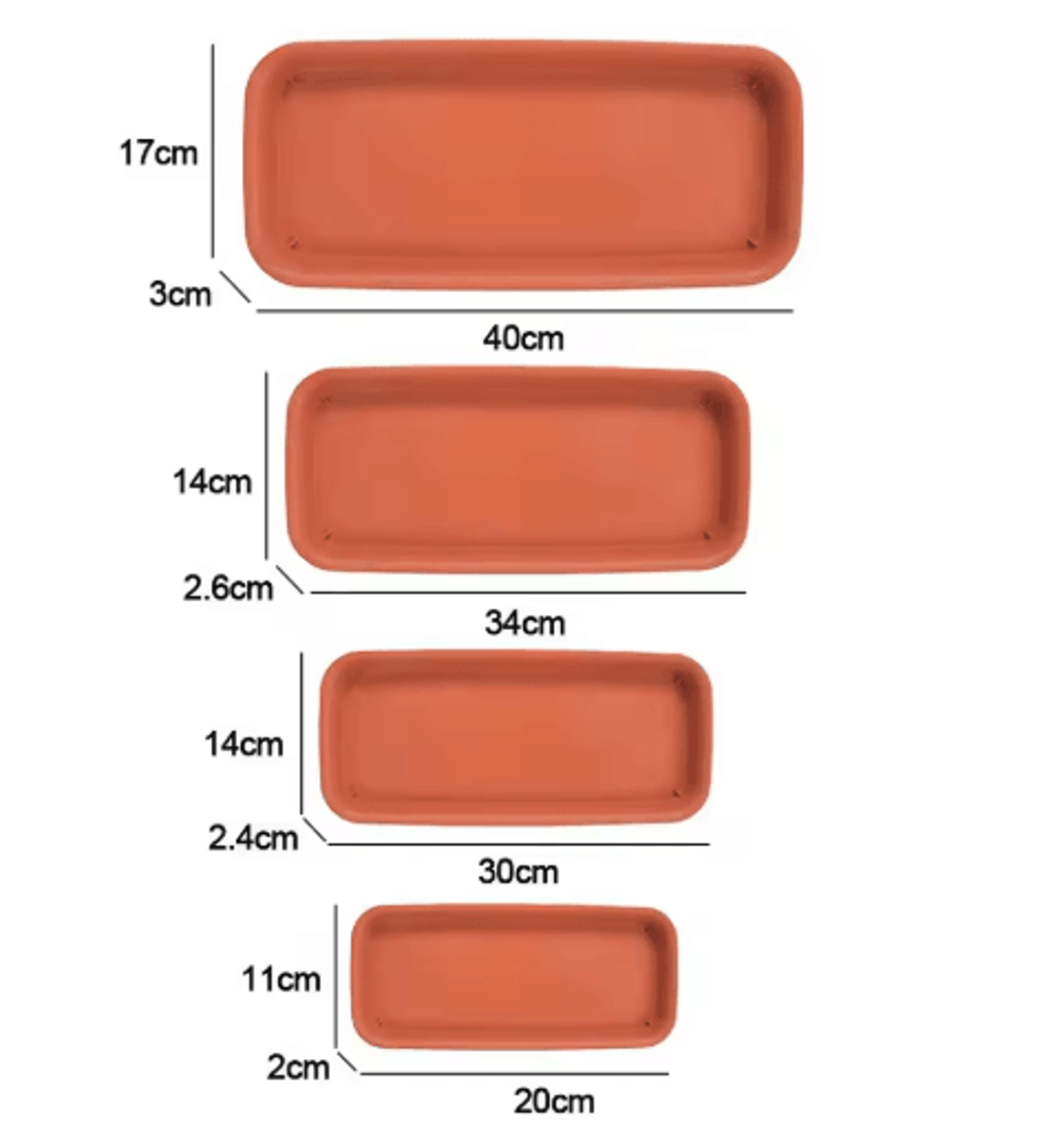 Rectangular Plant Saucer Tray  Plastic Flower Pot Drip Tray 12