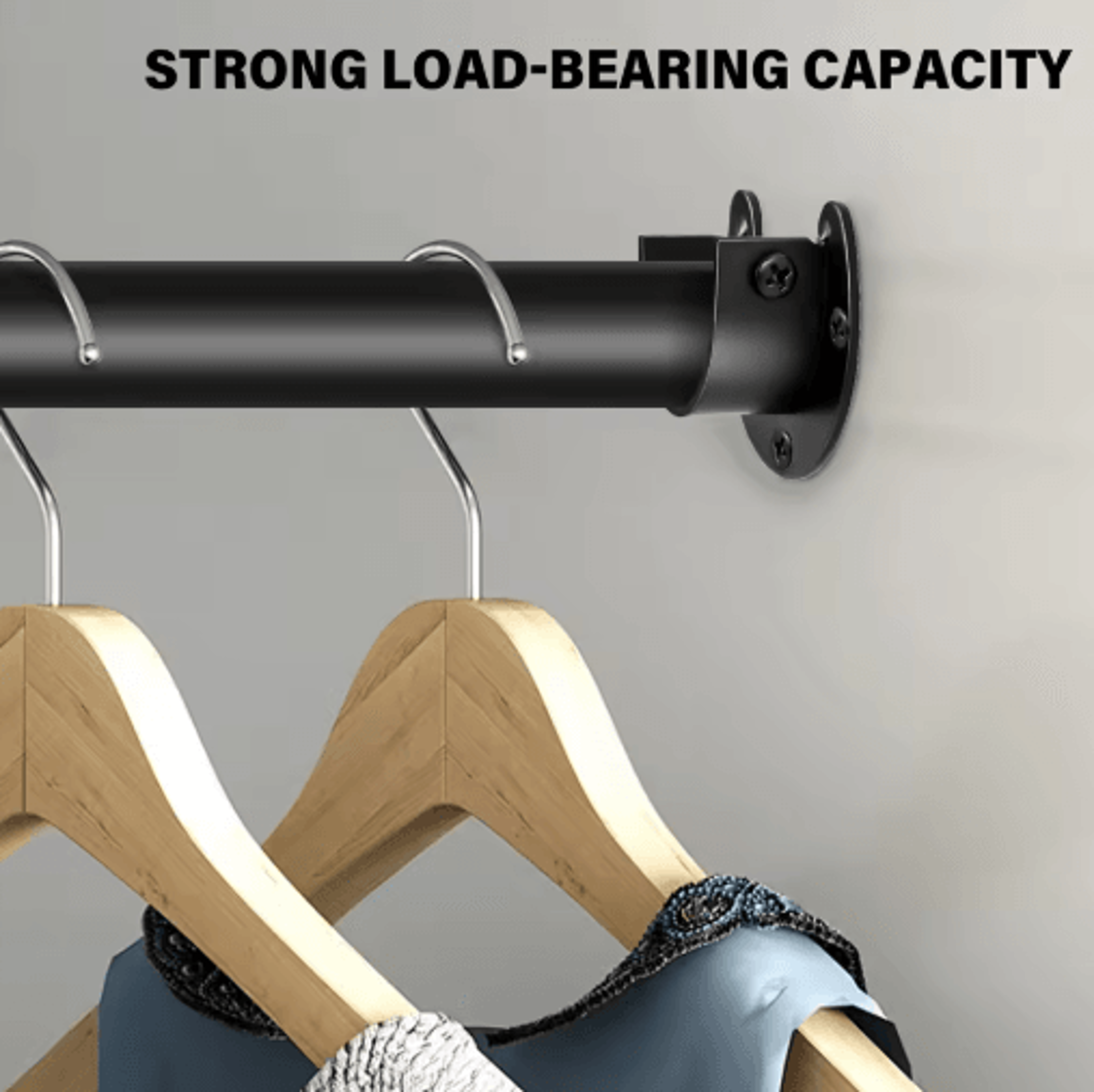 Heavy Duty Closet Rod Bracket  Secure End Support With Screws 0