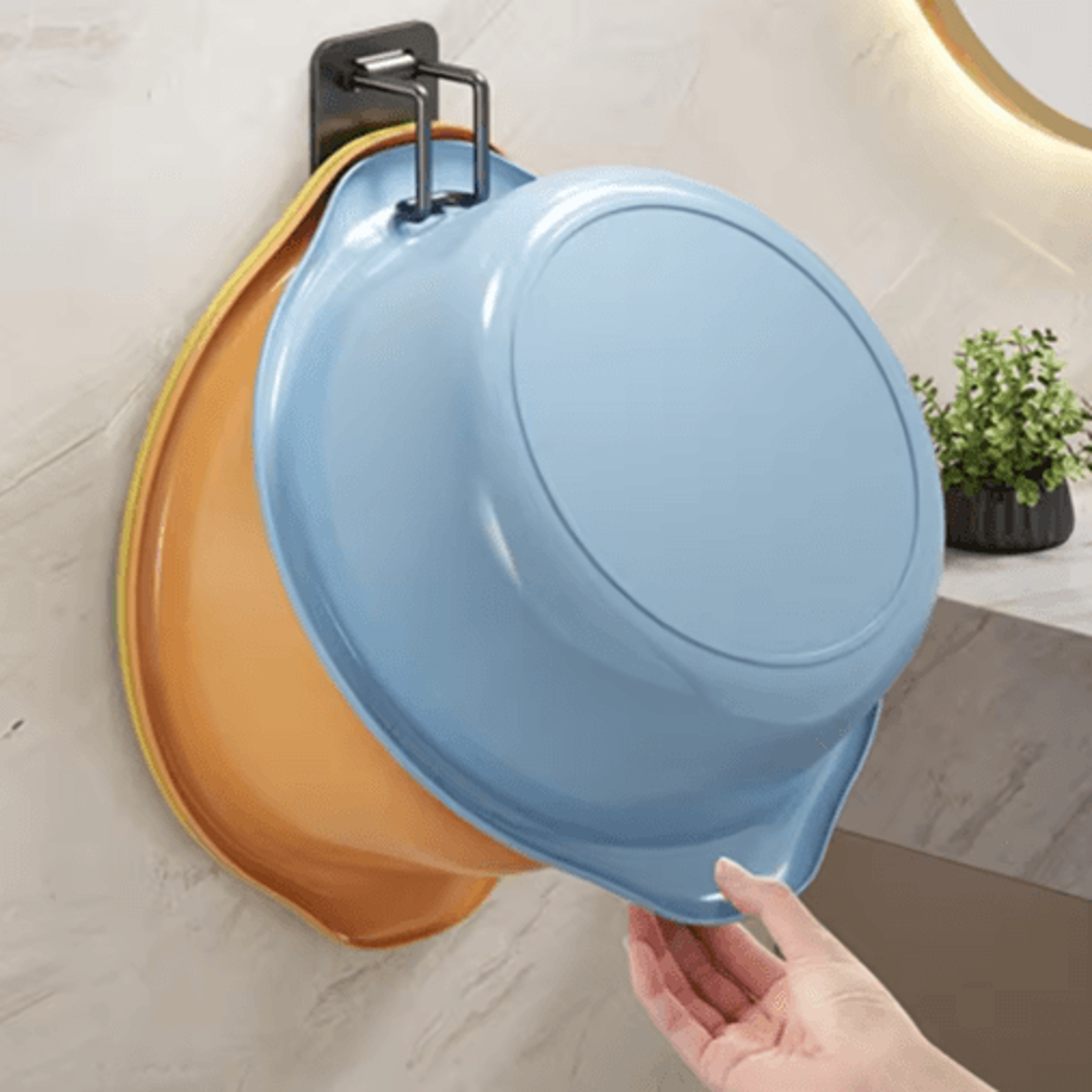 WallMounted Wash Basin Holder  SpaceSaving Storage Rack 8