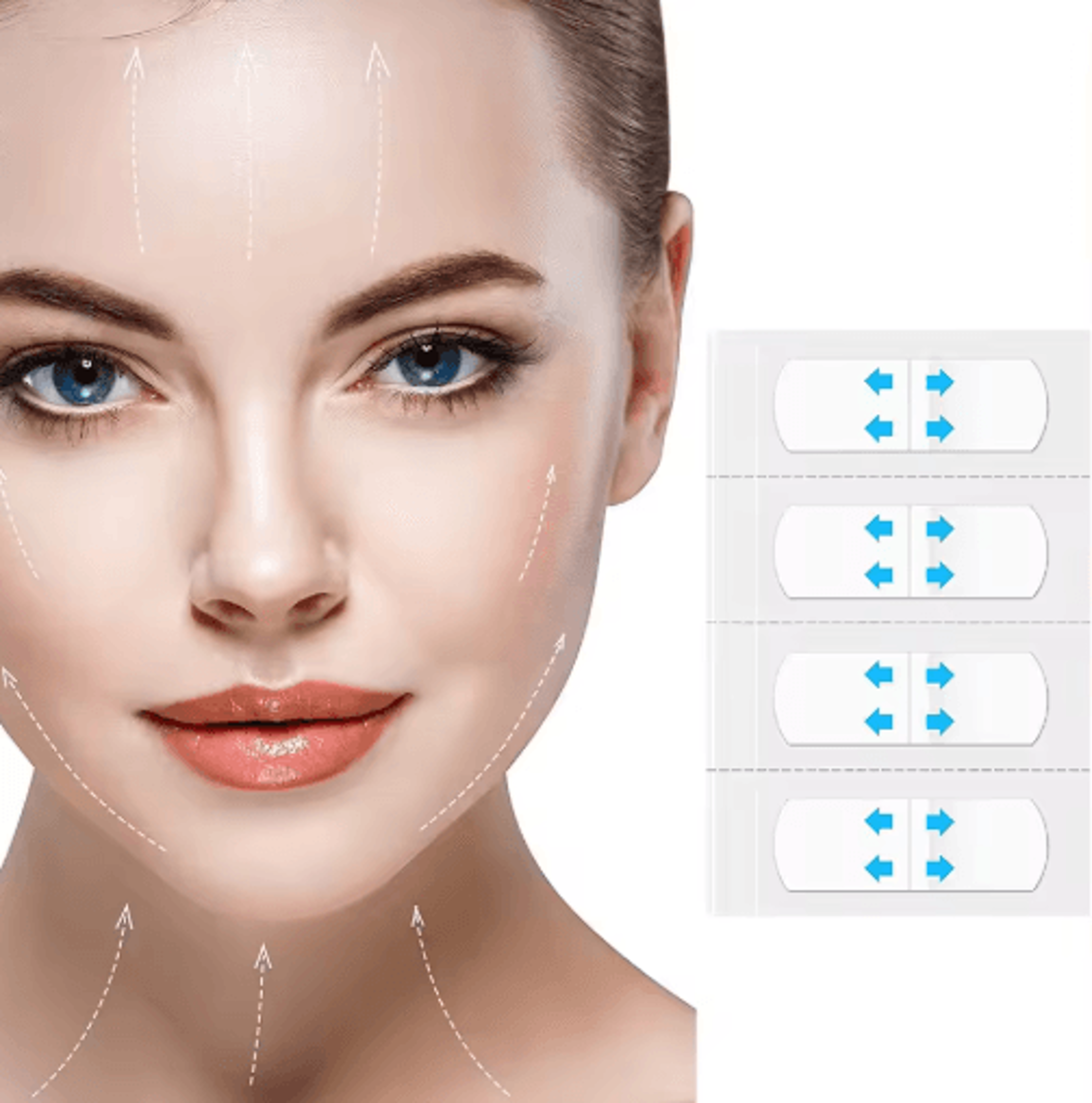 80PCS Invisible Face Lifting Tape  VShape Makeup Refill Stickers 3