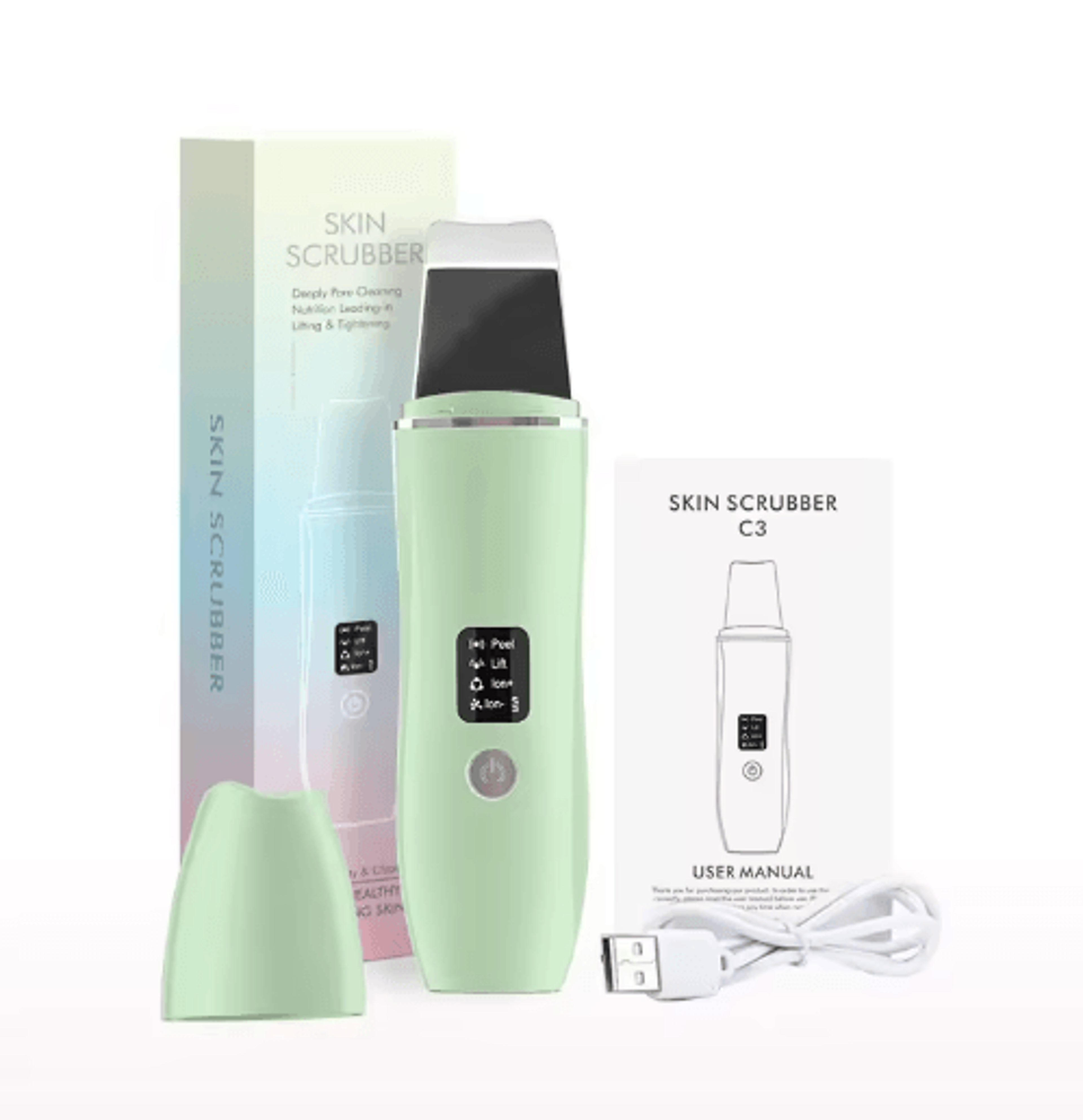 Ultrasonic Skin Scrubber  EMS Facial Cleansing  Massage Spatula 1