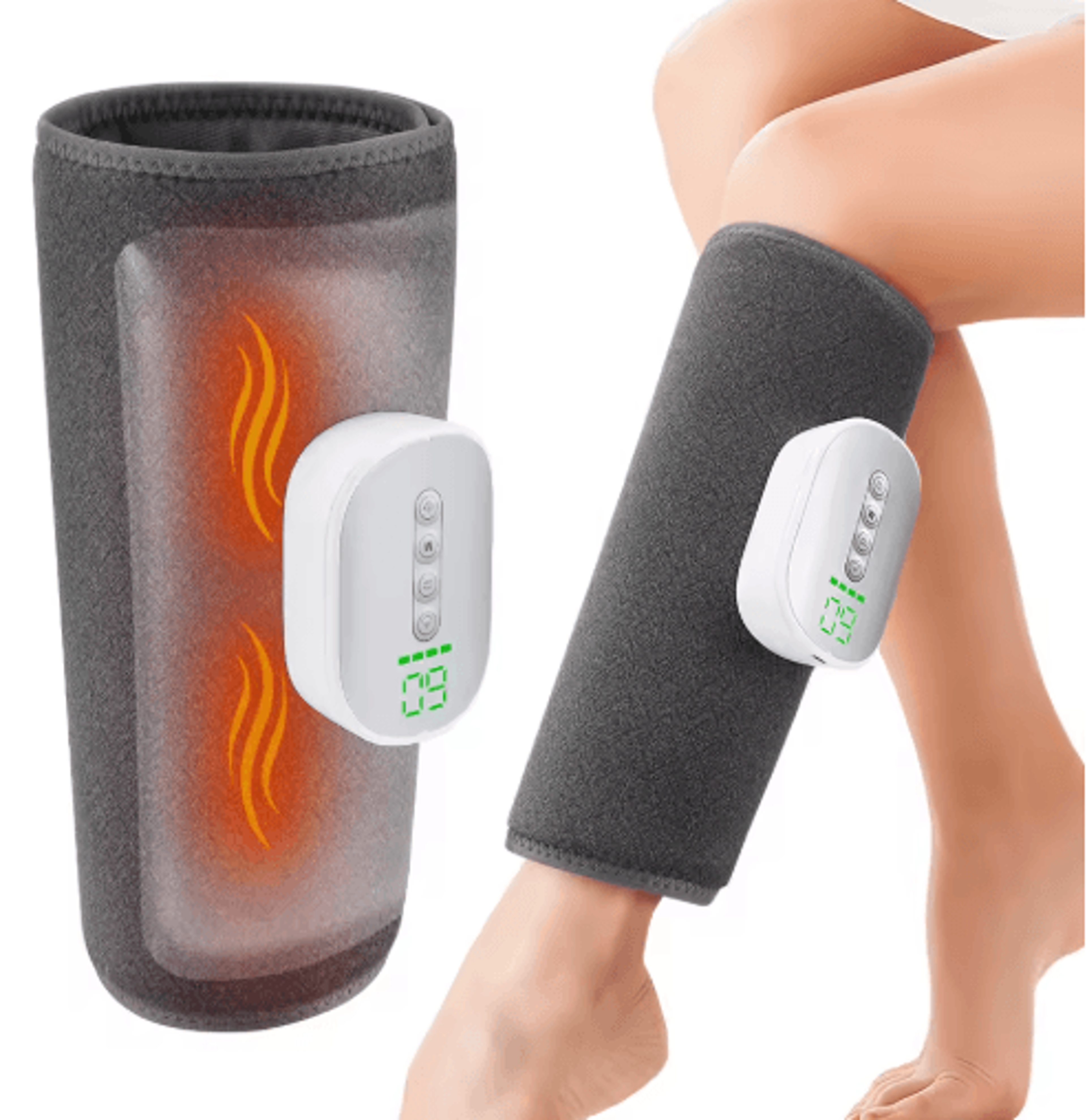 Wireless Air Compression Leg Massager  Heated Calf  Foot Relaxation Wrap 3