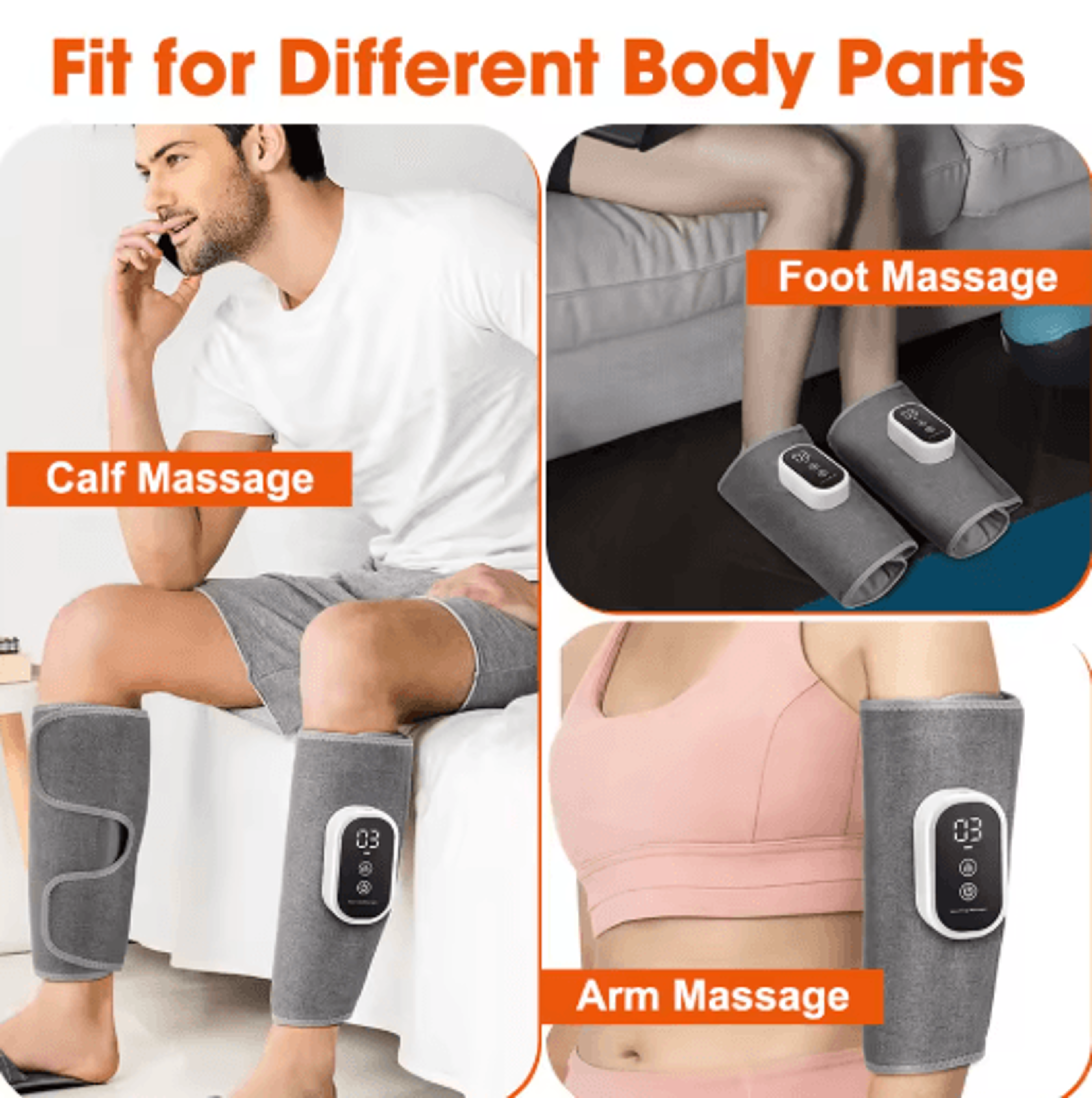 360 Wireless Air Compression Leg Massager  Calf Relaxation Wrap 4