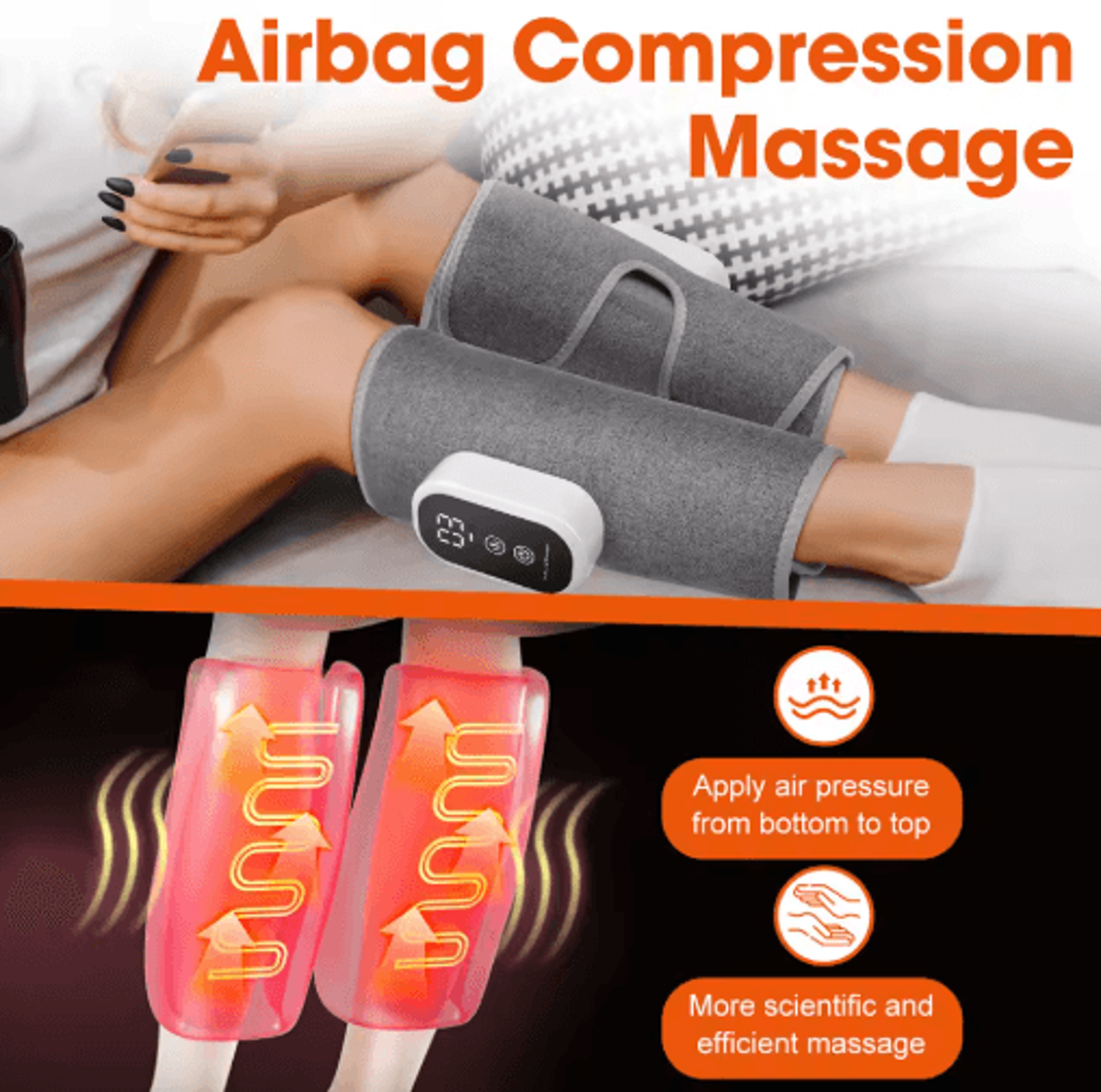 360 Wireless Air Compression Leg Massager  Calf Relaxation Wrap 5