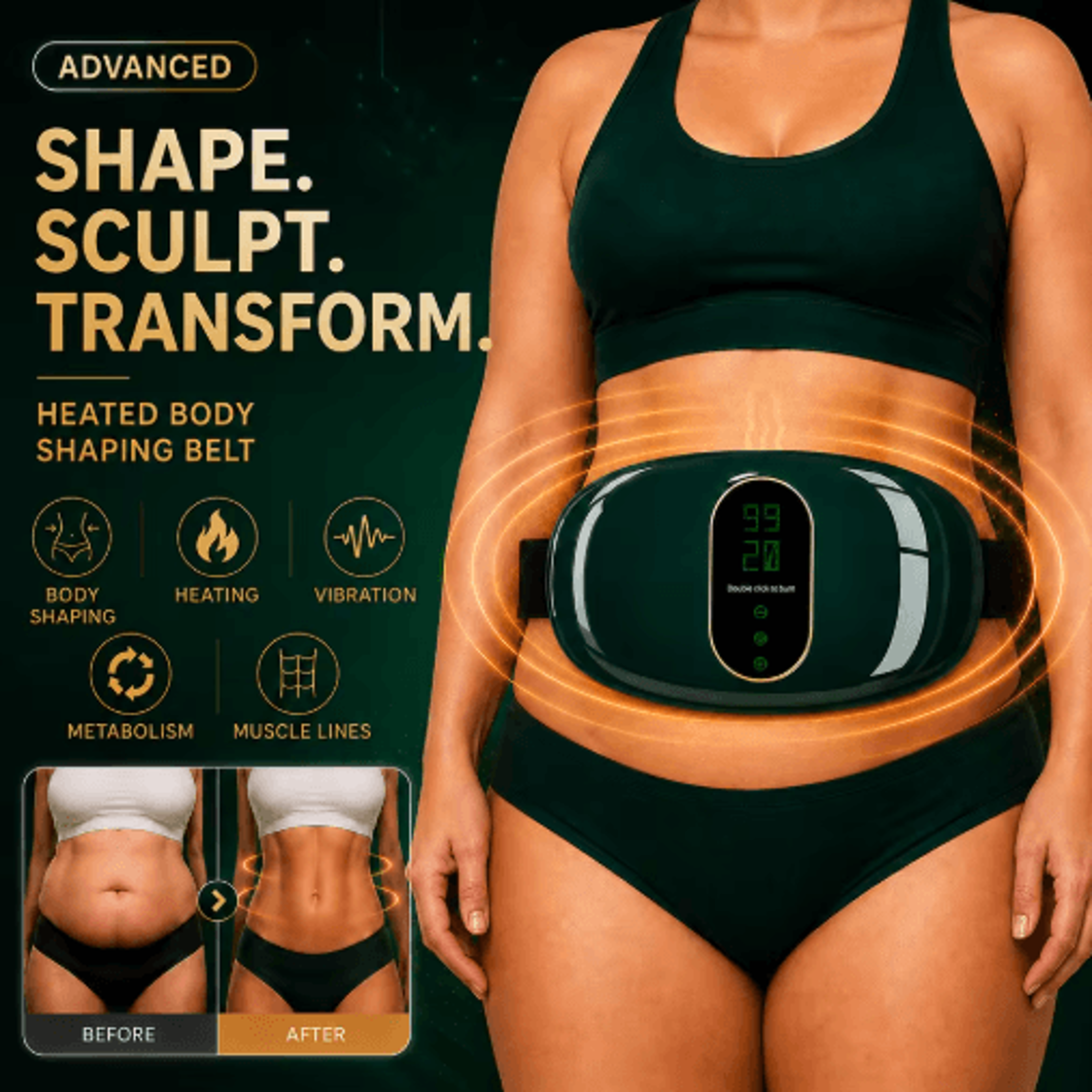 Electric Abdominal Massage Belt Belly  Waist Body Care Massager 3