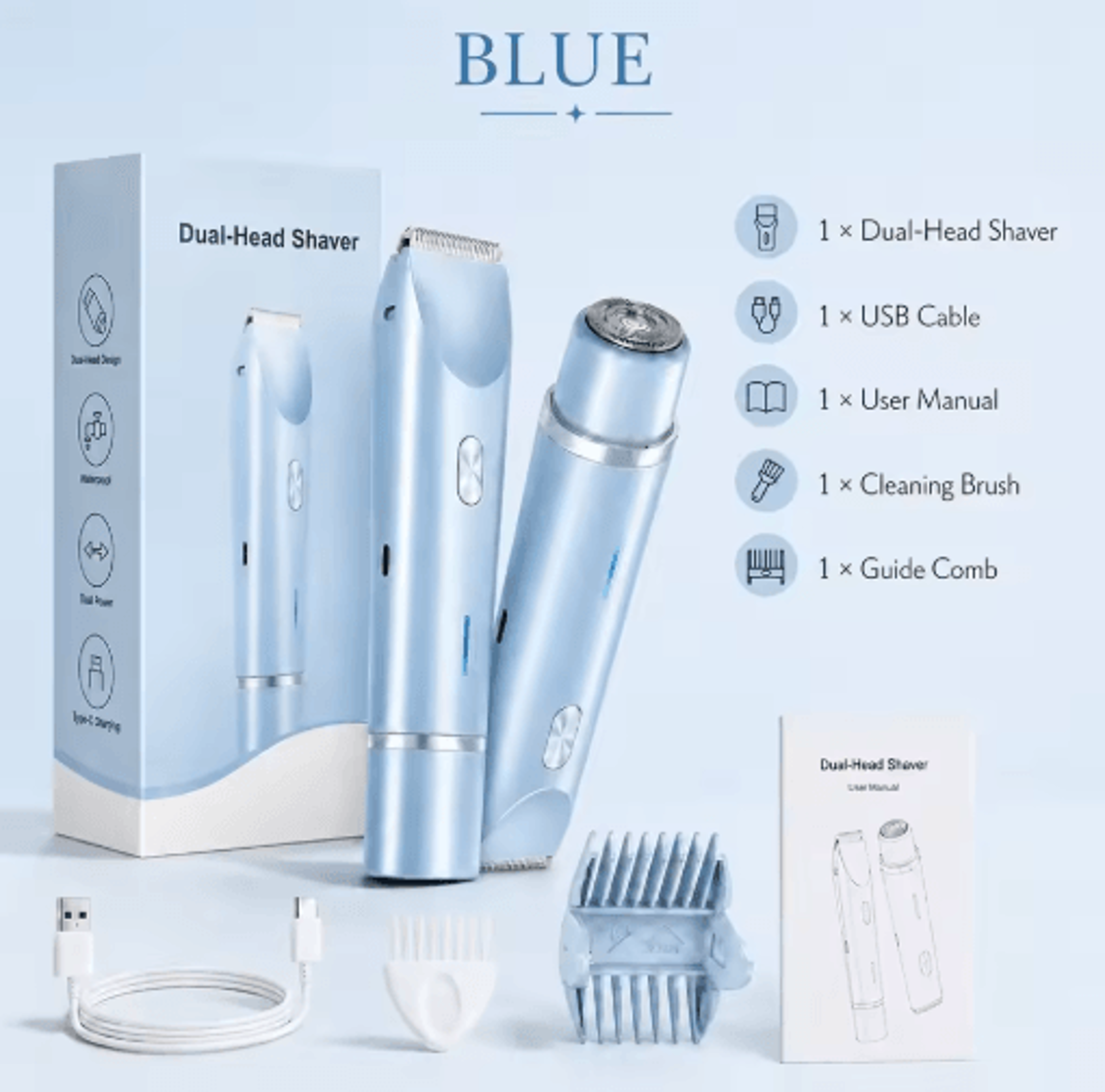 Rechargeable Bikini Trimmer For Women  DoubleHead Body Groomer 1