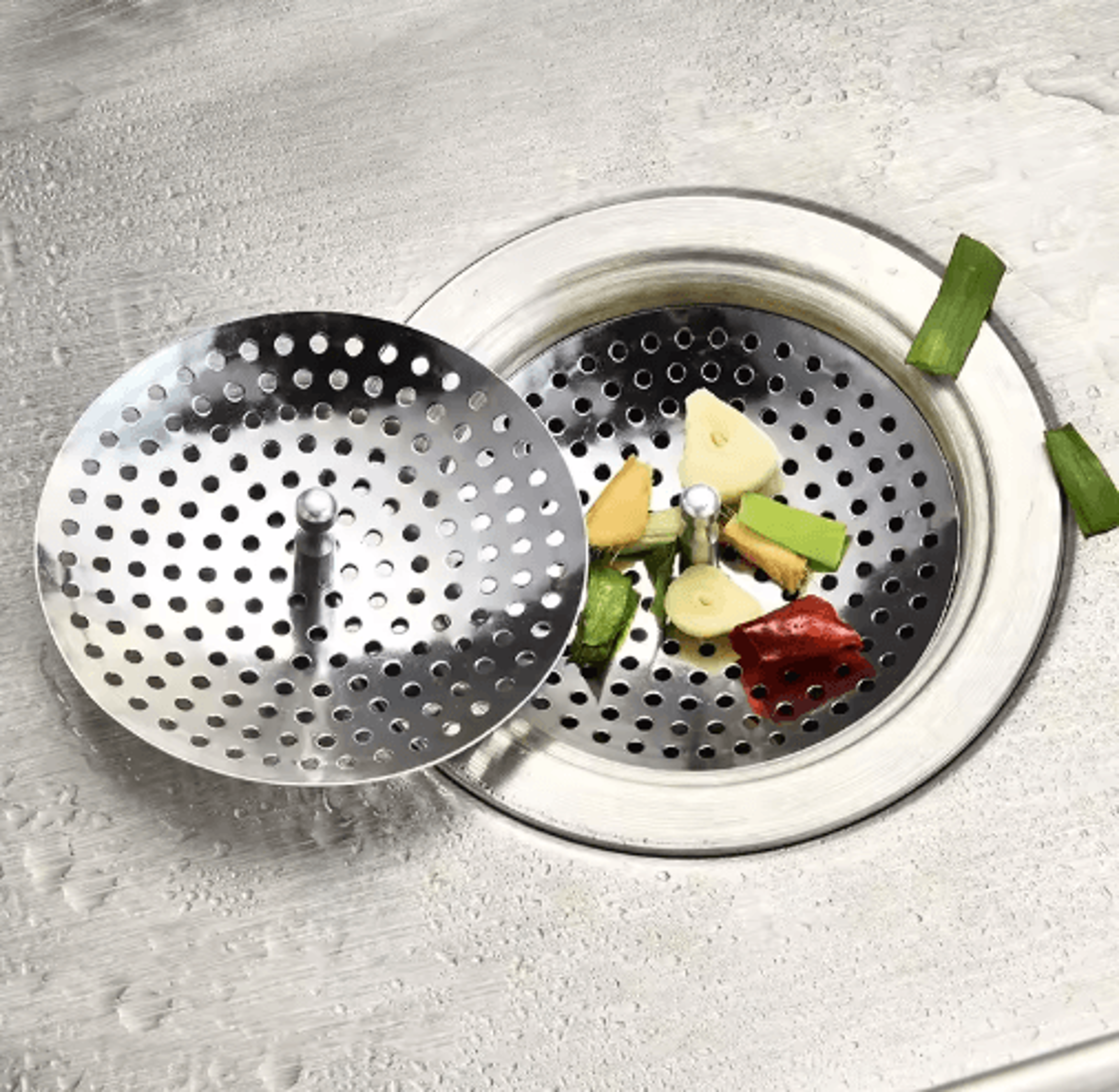 Stainless Steel Sink Strainer Stopper  Drain Filter  Hair Catcher 0