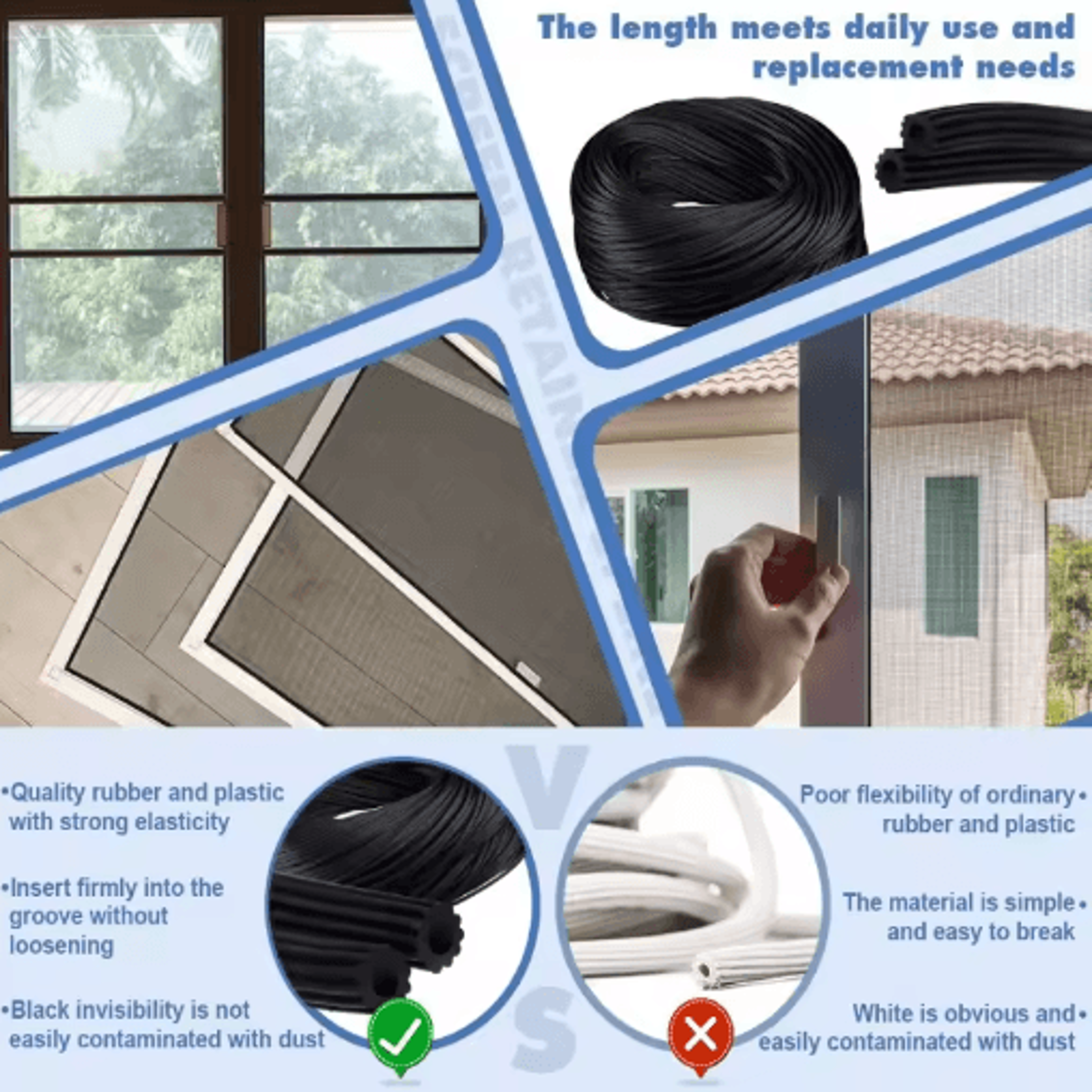 5M Silicone Window  Door Sealing Strip  Screen Gap Seal 3