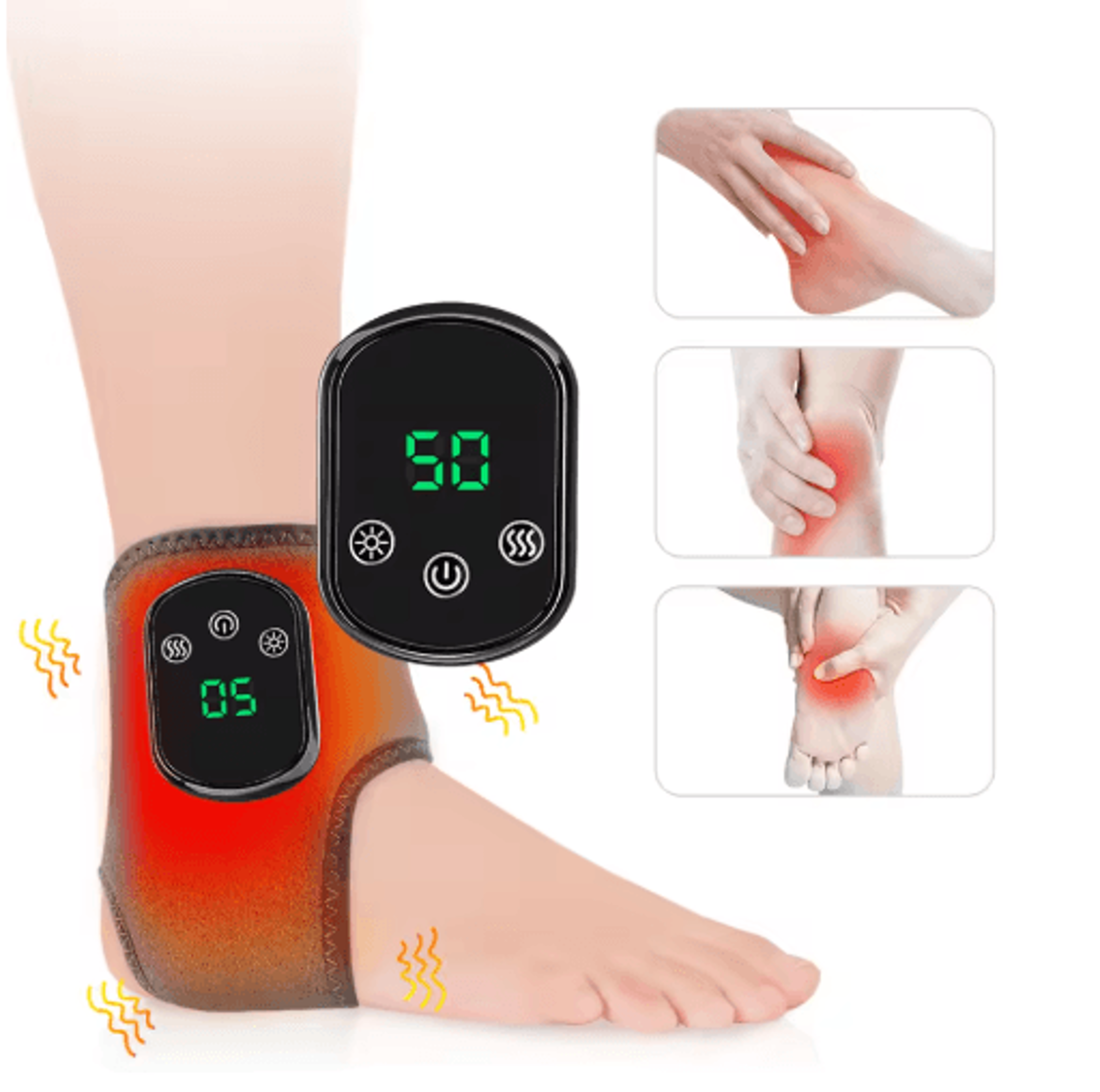 Electric Heated Foot  Ankle Massager  Vibration Hot Compress Wrap 3