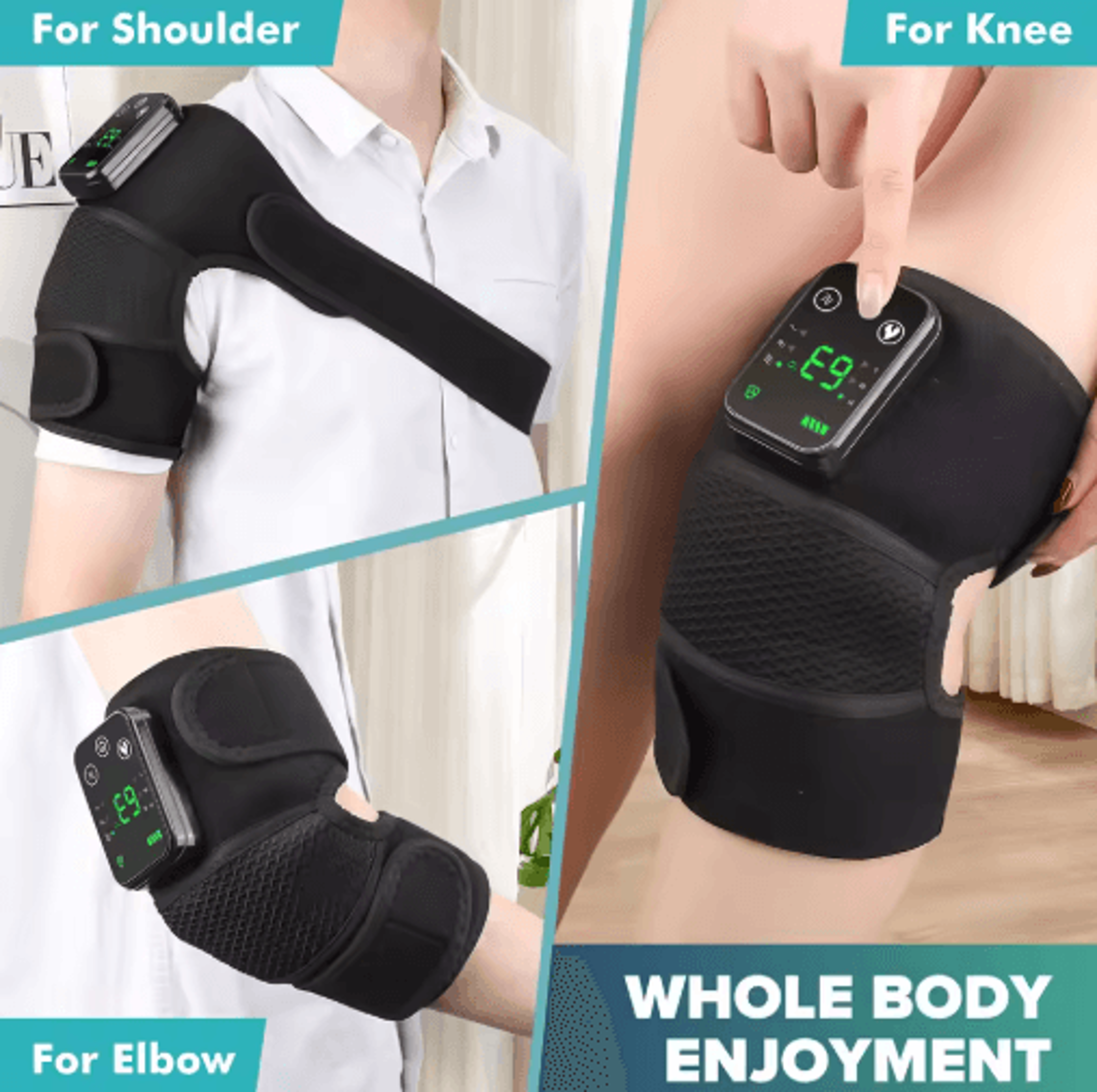 Electric Heated Knee Massager  Warm Compress  Vibration Wrap 0