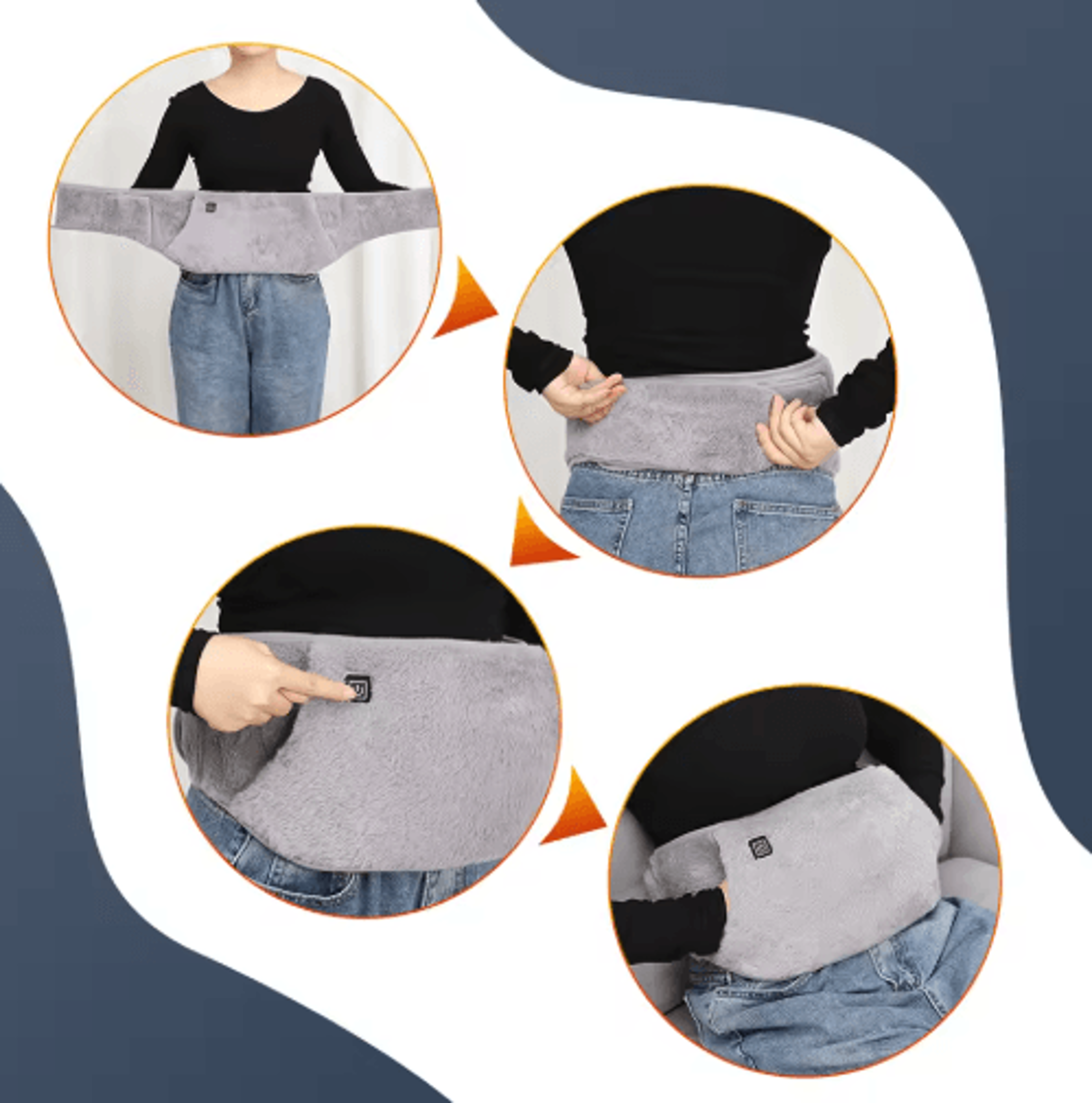 3Level Graphene Abdominal Heating Pad  Rechargeable Waist  Hand Warmer 3