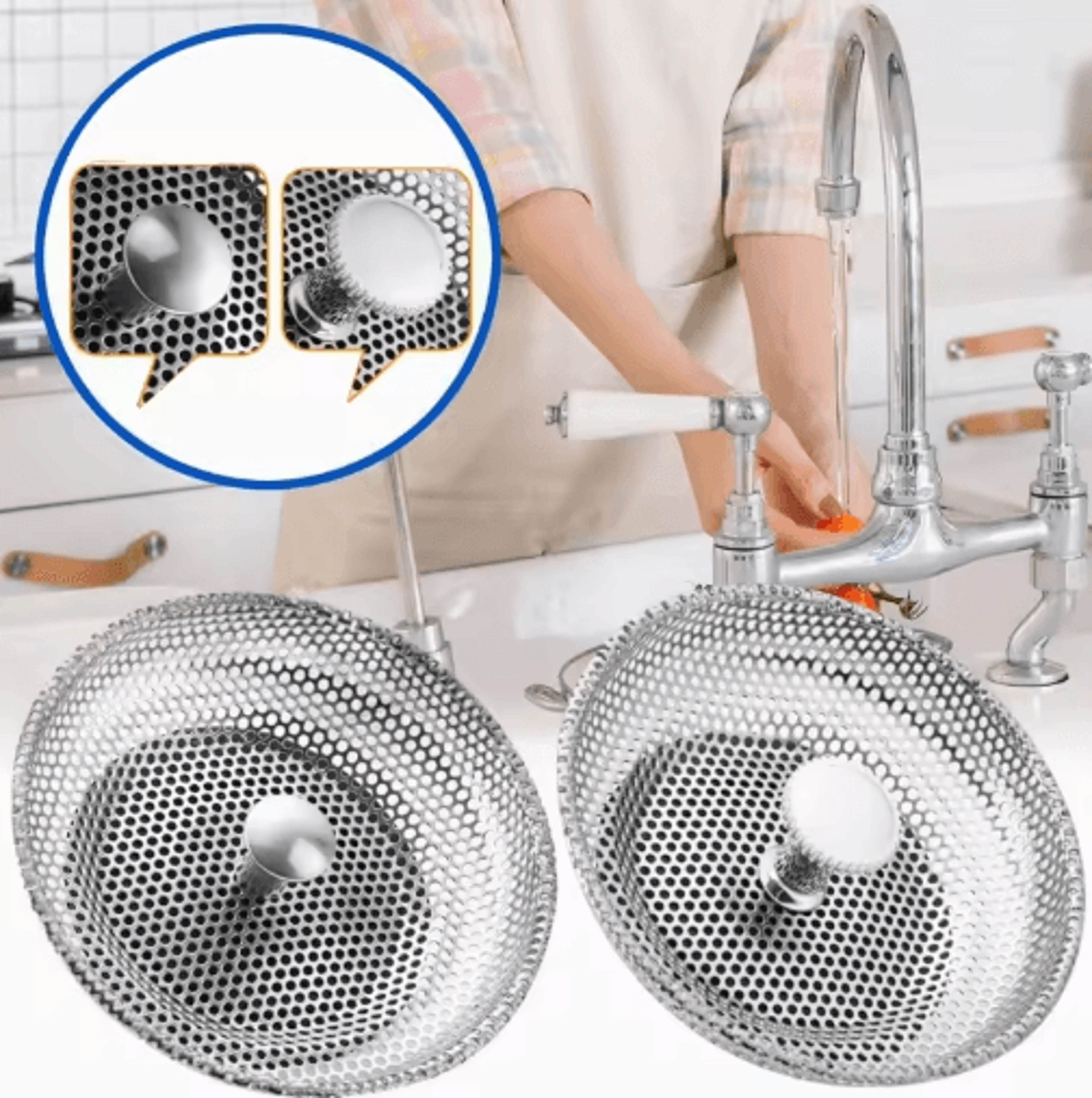 Stainless Steel Sink Drain Strainer  Shower  Basin Hair Catcher 0