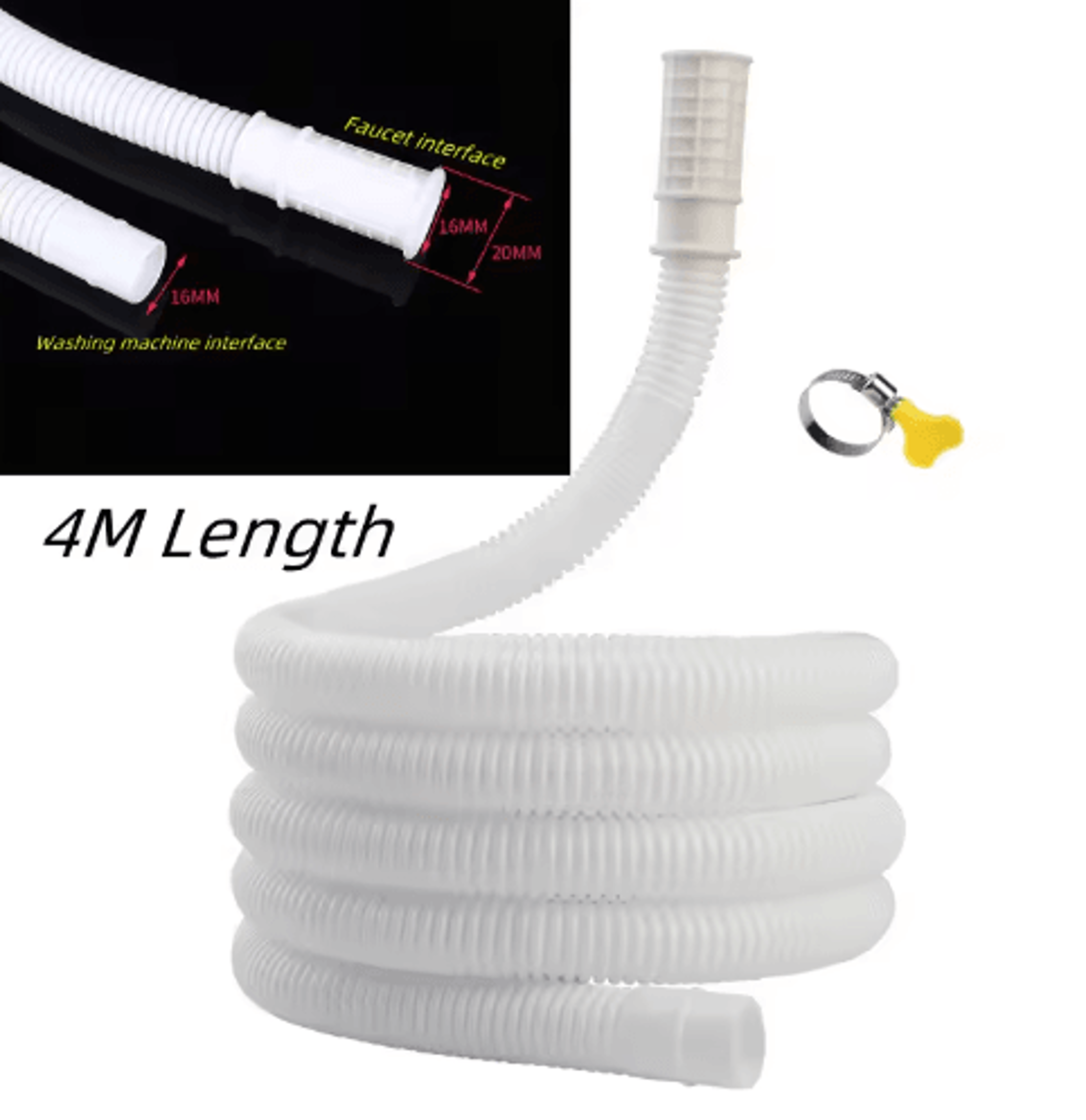 14M Washing Machine Drain Hose  Flexible Plastic Drainpipe Extension 5